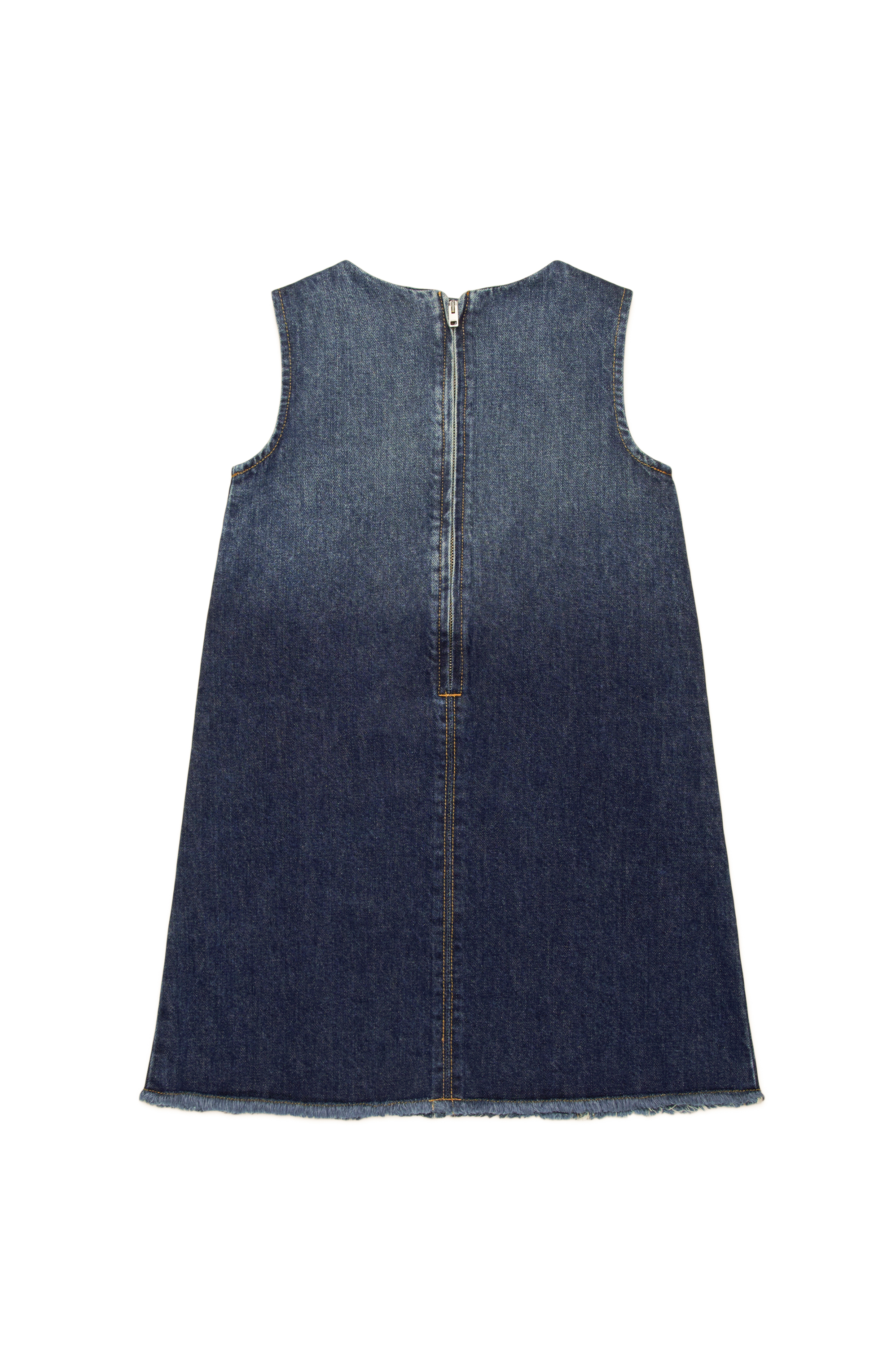 Diesel - DESTAR-S, Woman's Denim dress with frayed hem in Dark Blue - 2