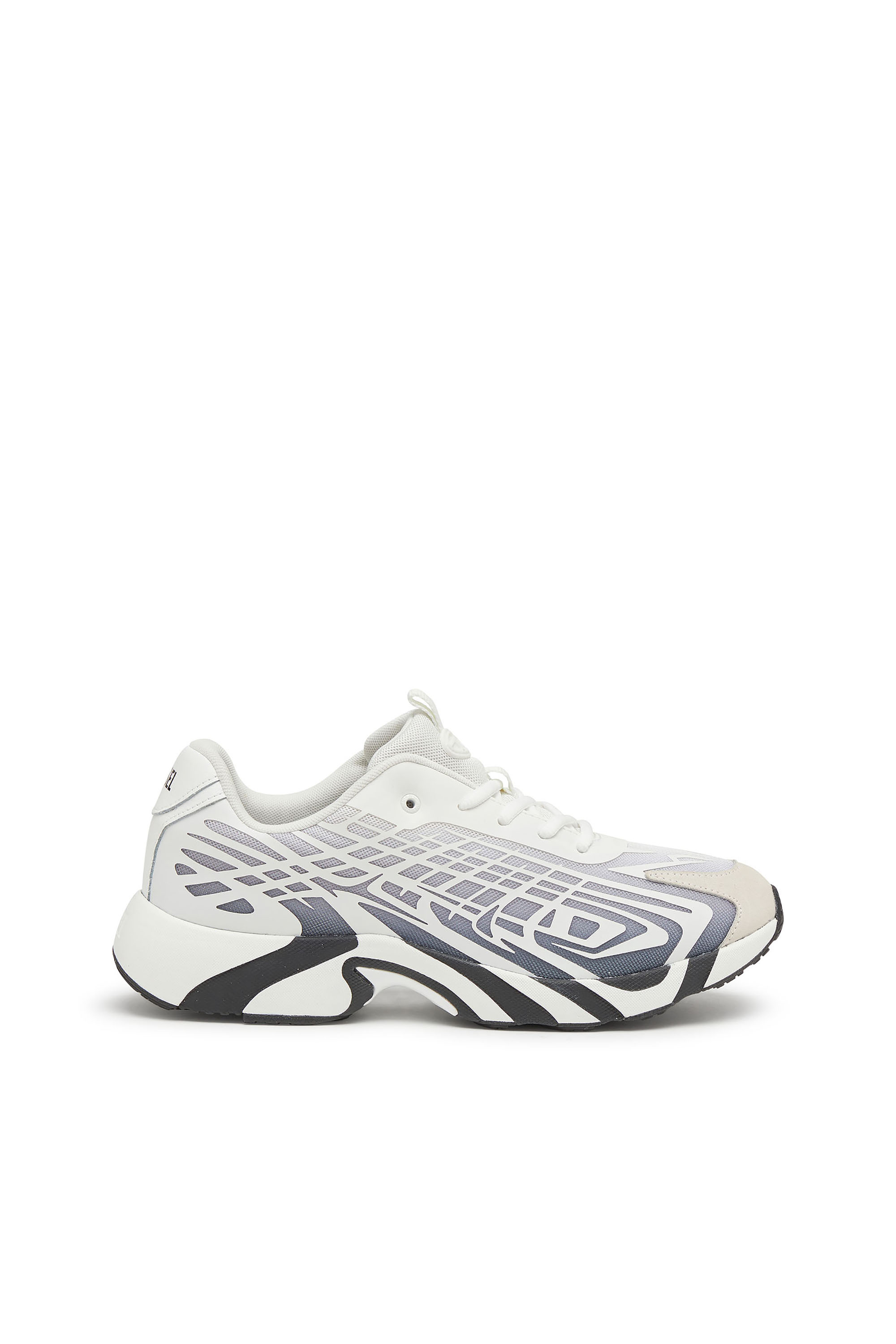 Diesel - S-D-VIT'S 500 LOW, Man's D-Vit-Sneakers in striped d&eacute;grad&eacute; mesh in White/Grey - 1
