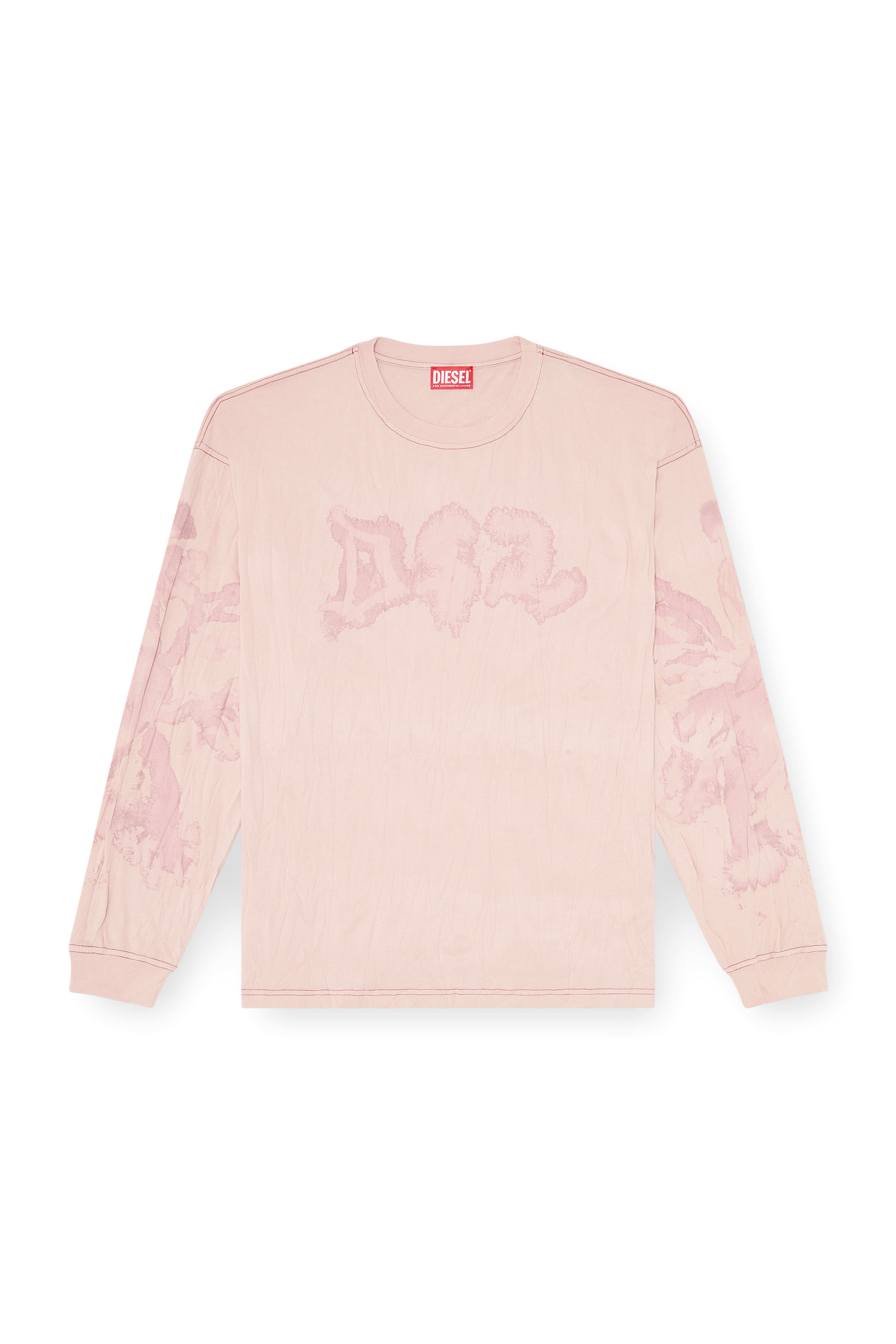 Diesel - T-BOXT-LS-AA4, Man's Relaxed long sleeve tee with blotched print in Pink - 2