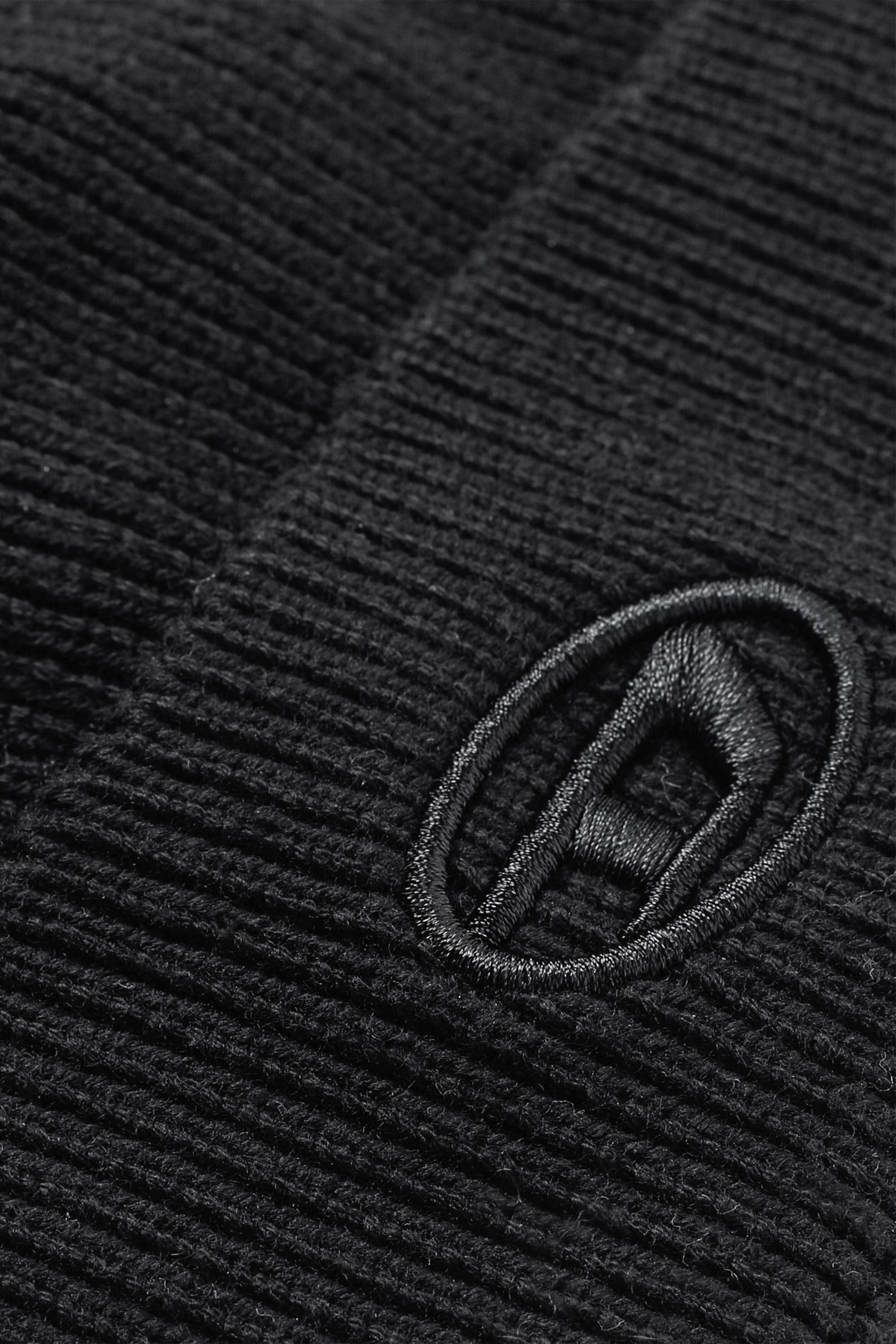 Diesel - K-CODER-FULLY B, Unisex's Ribbed beanie with D embroidery in Black - 3