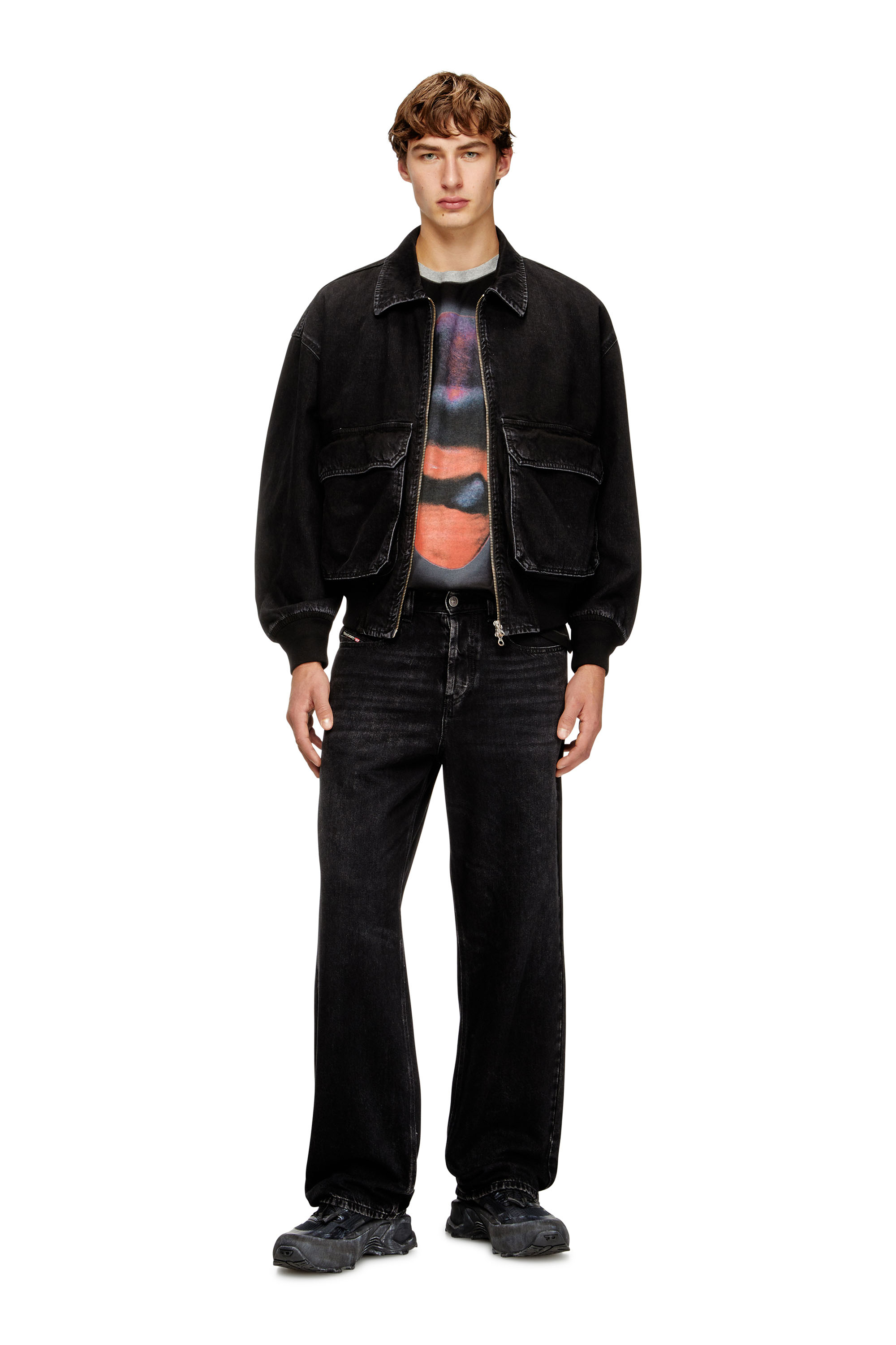 Diesel - D-KURZ, Unisex's Jacket in DNA denim in Black - 1