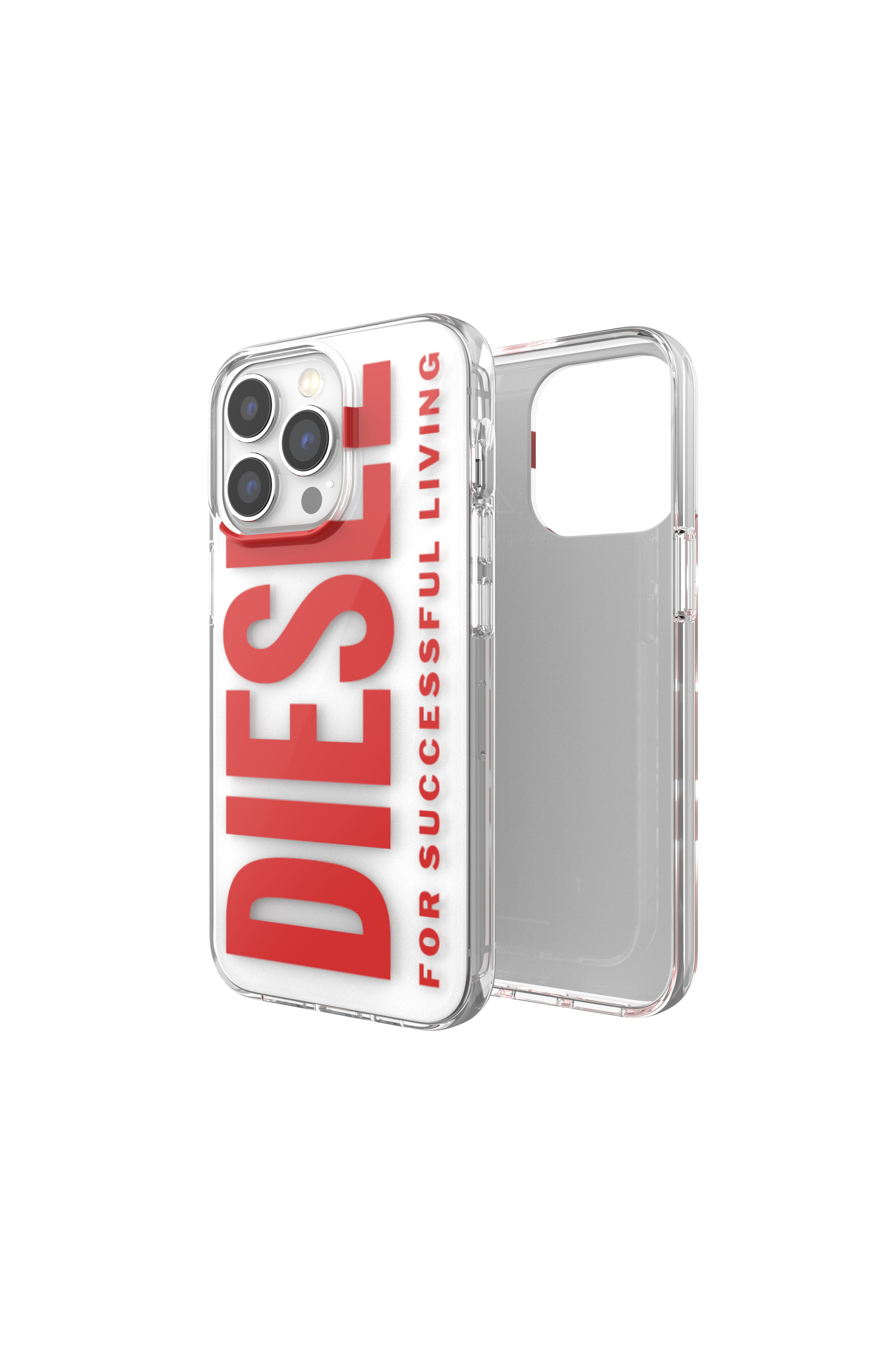 Diesel - 48299 STANDARDASE, Unisex's Clear Case Graphic for iPhone 13 / 13 Pro in Red - 1