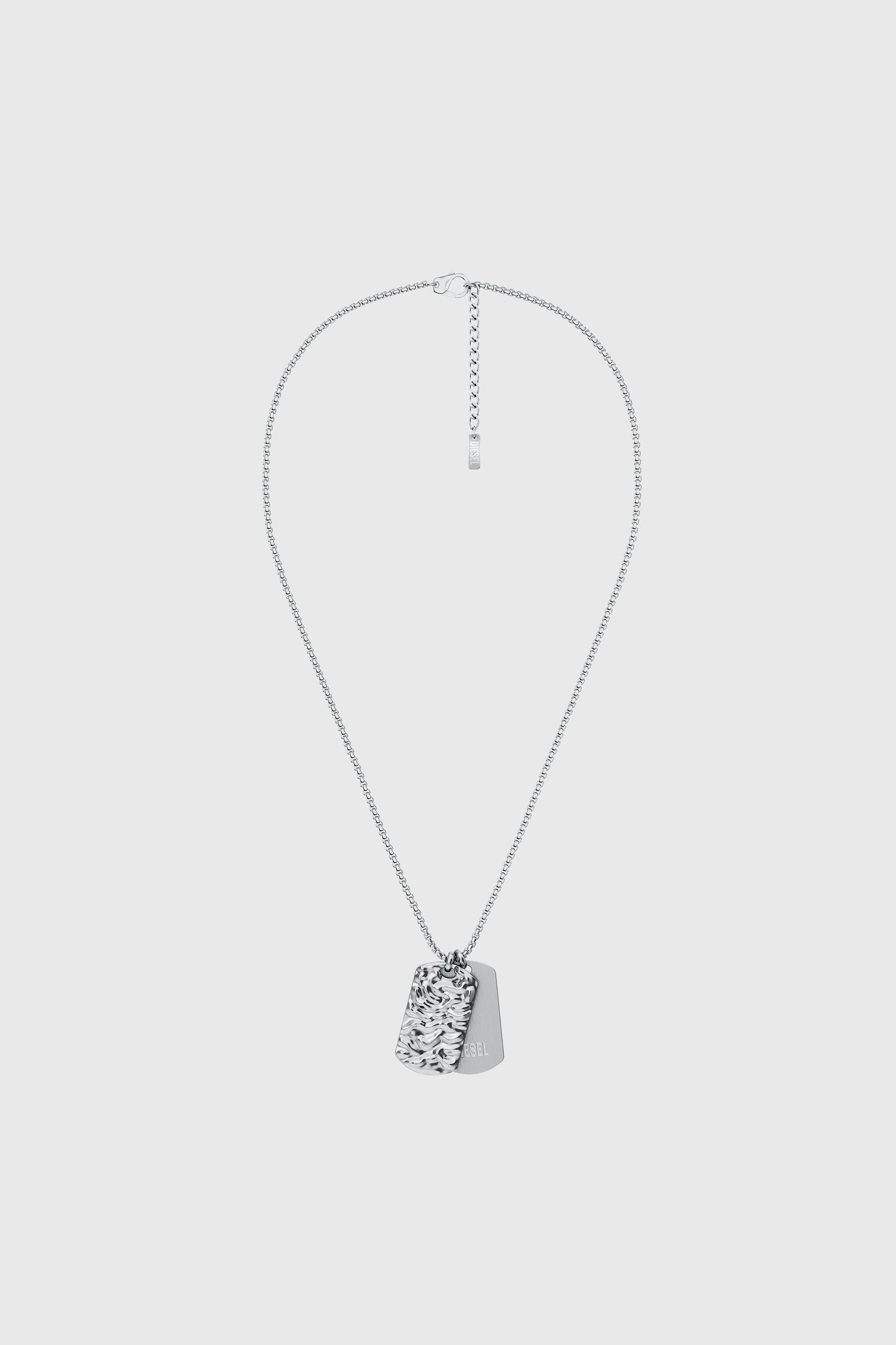 Diesel - DX1735040, Unisex's Stainless Steel Dog Tag Necklace in Silver - 1