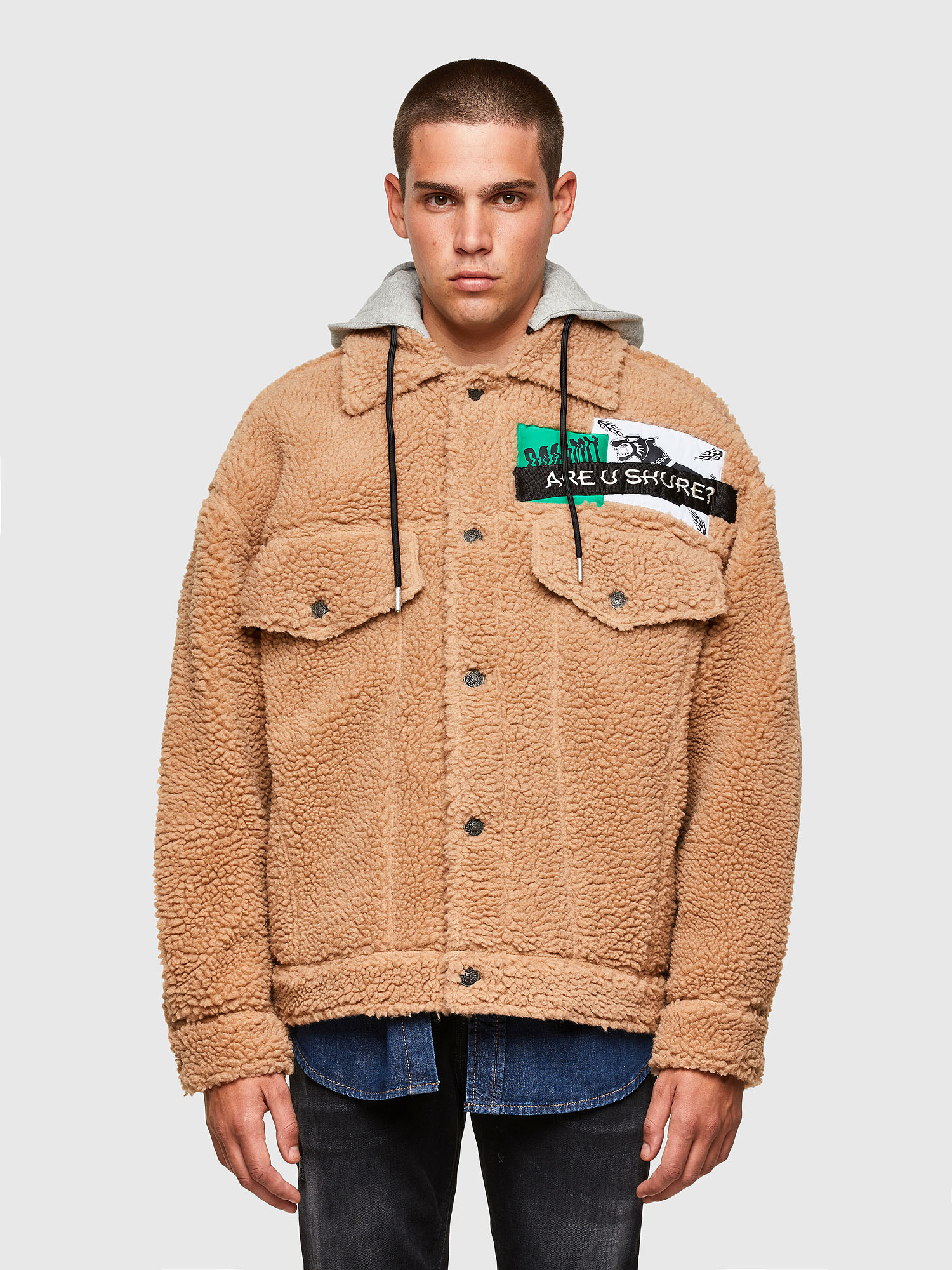 W-GARY Man: Hooded jacket in teddy and corduroy | Diesel