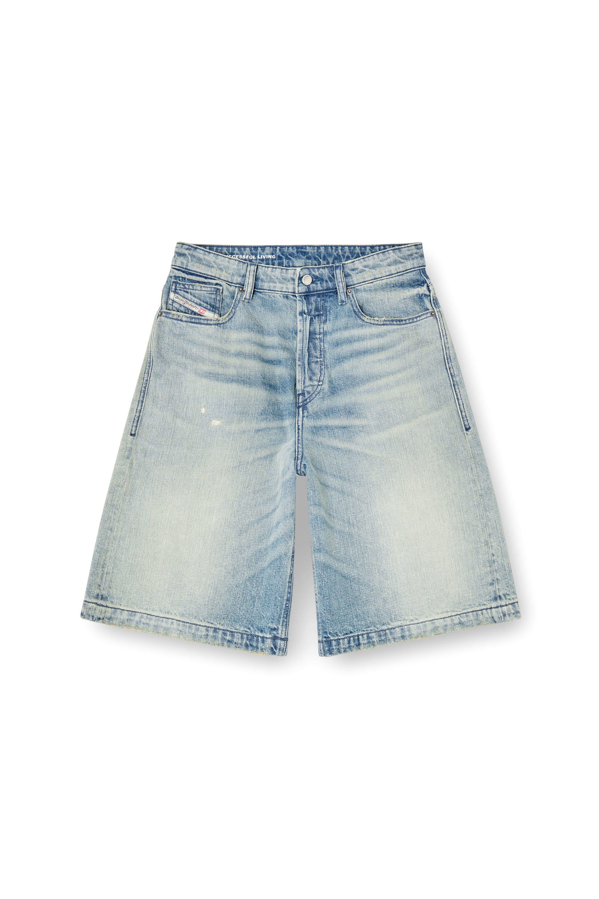 Diesel - DE-SIRE-SHORT, Woman's Shorts in worn-effect denim in Light Blue - 2
