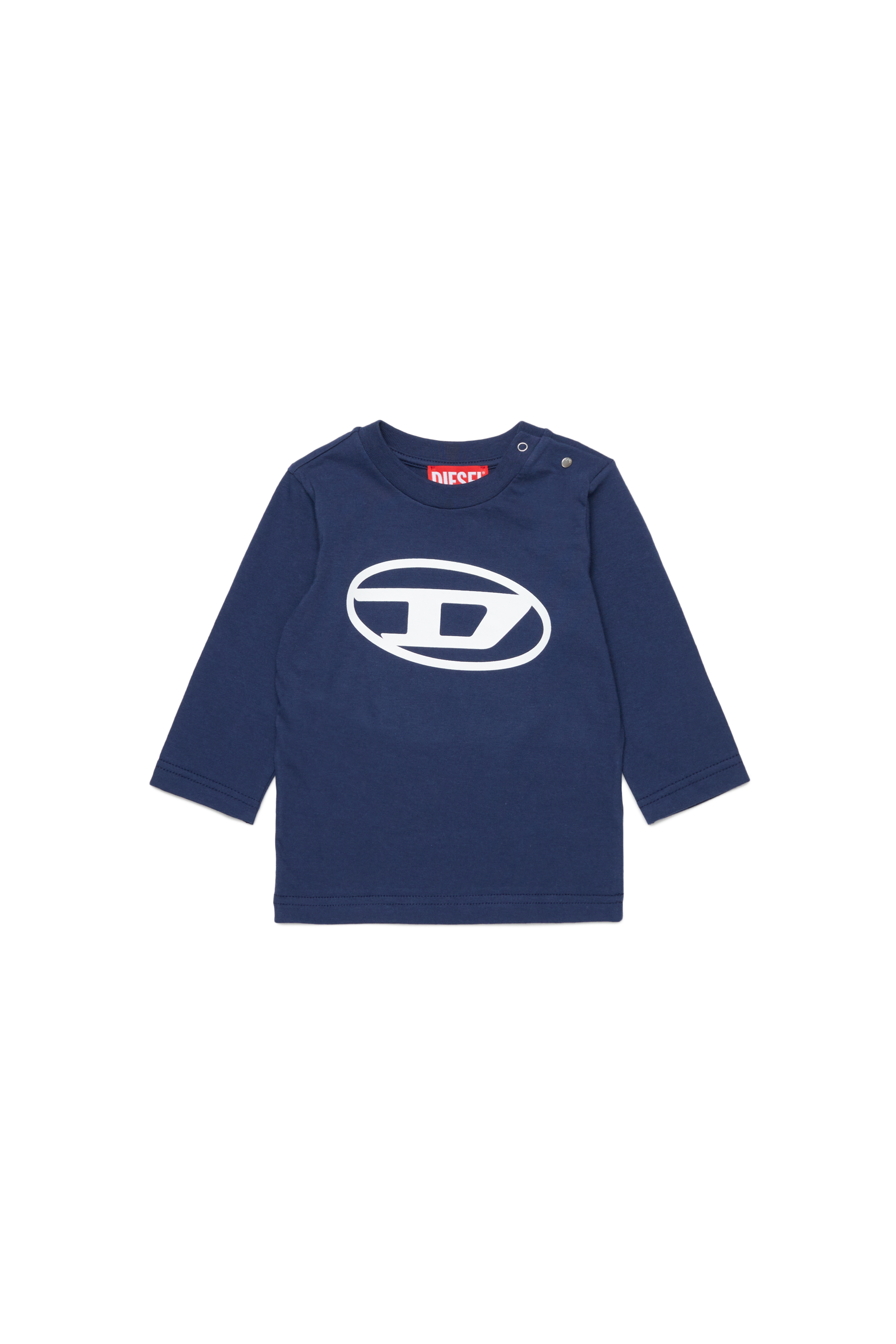 Diesel - TCERBLSB, Unisex's Long sleeve T-shirt with Oval D in Blue - 1