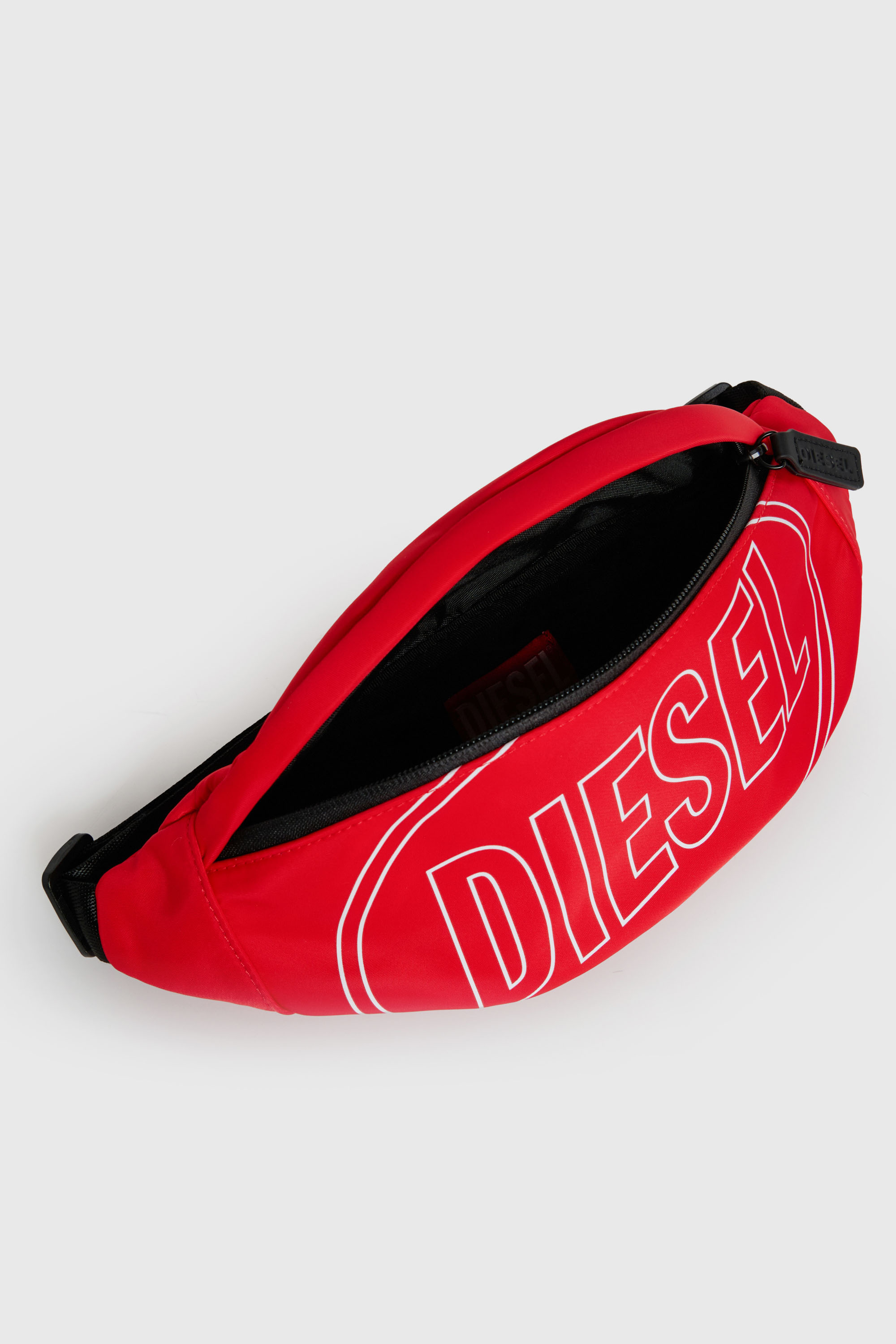 Diesel - WCIRY, Man's WCIRY - Nylon belt bag with logo print in Red - 4