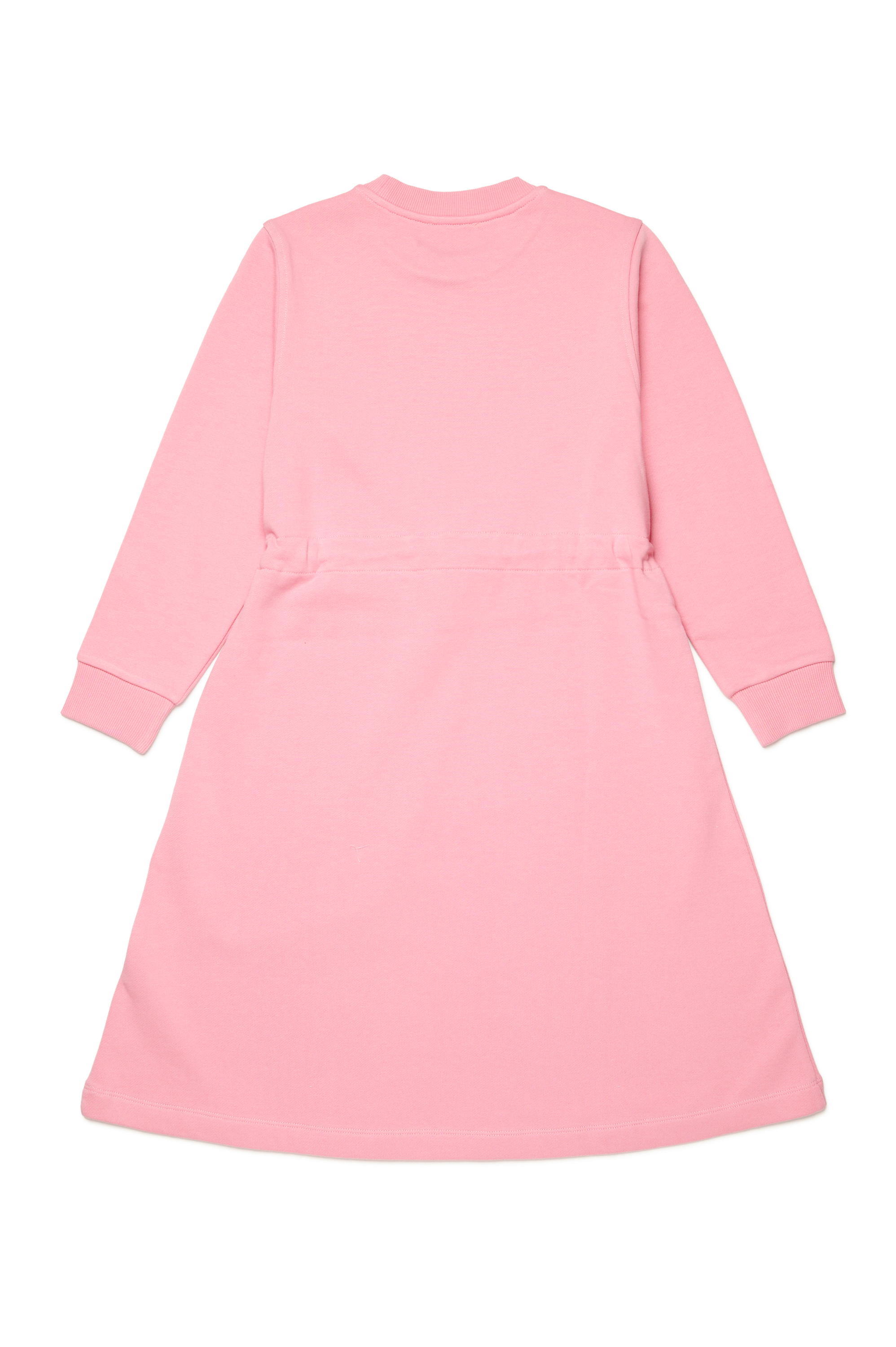 Diesel - DISSY, Woman's Sweatshirt dress with flocked logo heart in Pink - 2