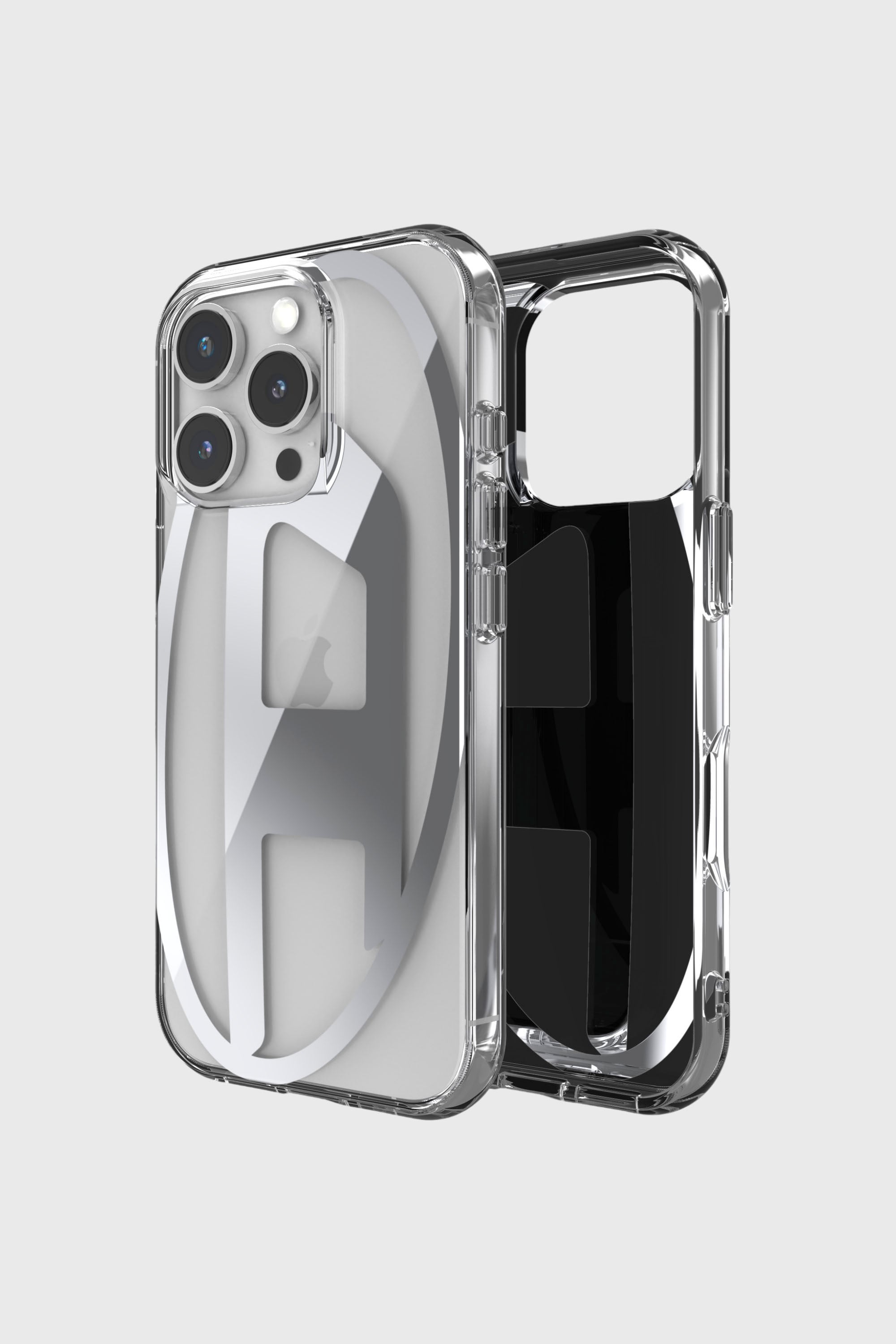 Diesel - 60140 AOP CASE, Unisex's Oval D Mirror Case for iP 16 Pro in Silver - 1