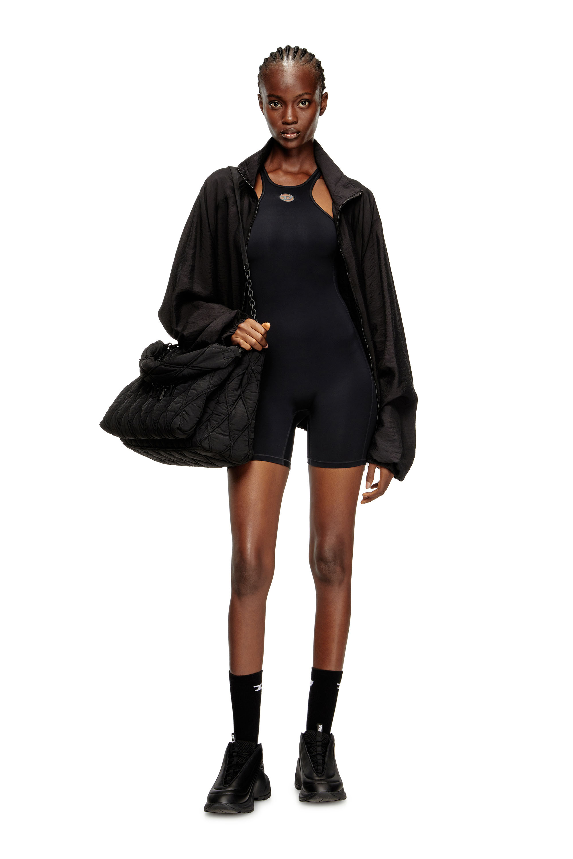 Diesel - NYDIA-UTLT, Woman's Racer back playsuit in Black - 6