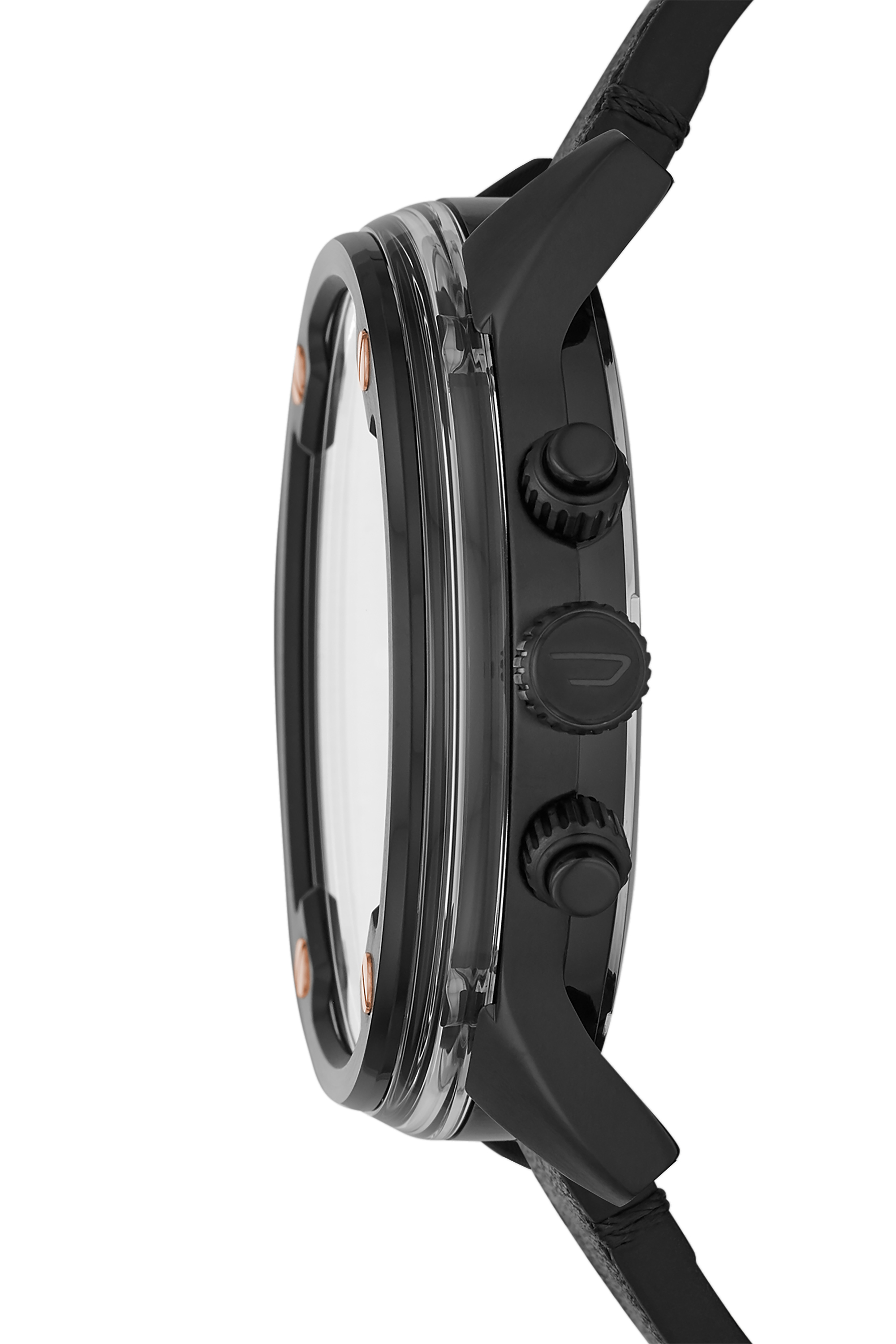 Diesel - DZ7428, Man's Boltdown Chronograph Black Leather Watch in Black - 3