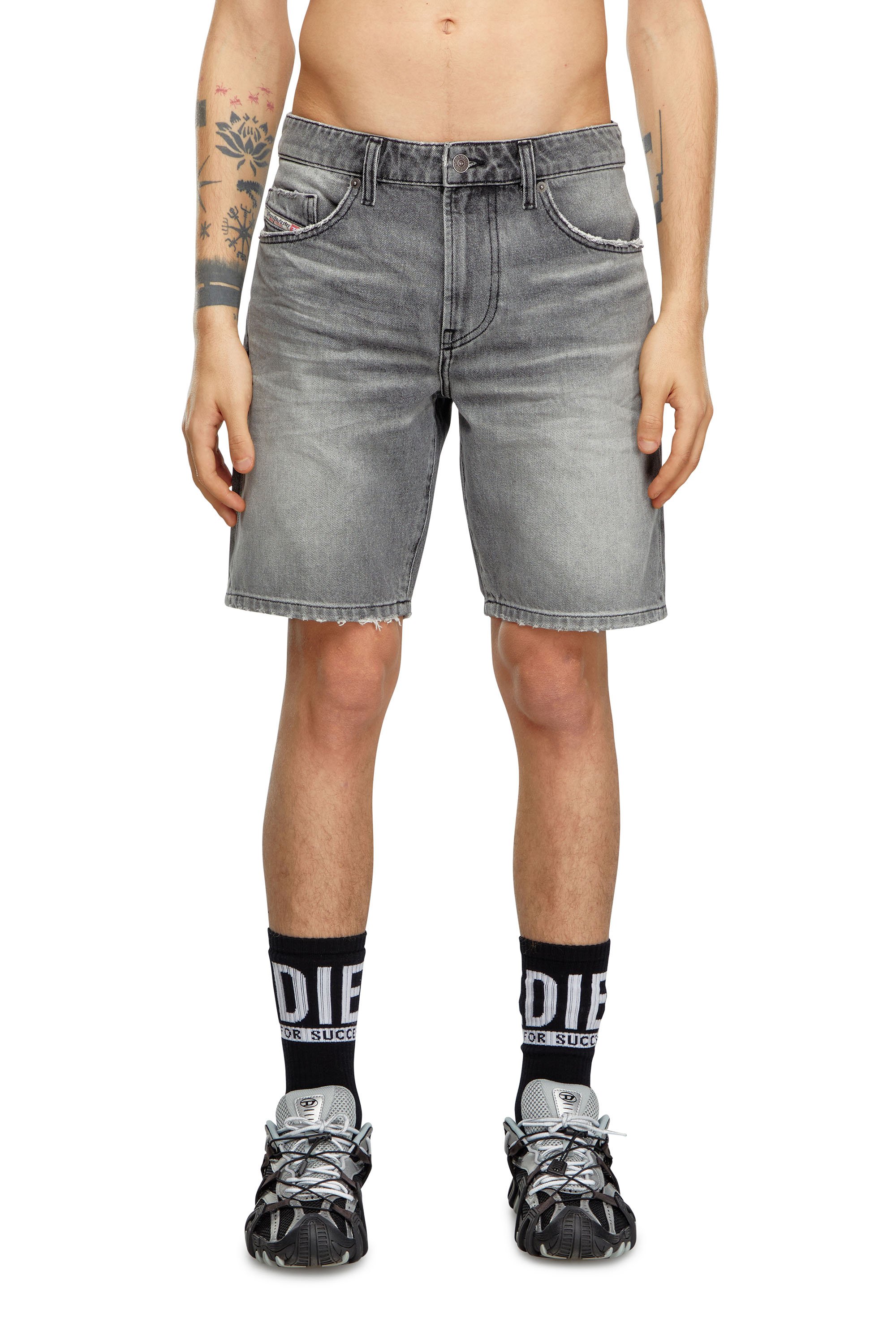 Diesel - D-FIN, Man's Slim denim shorts in Dark grey - 1