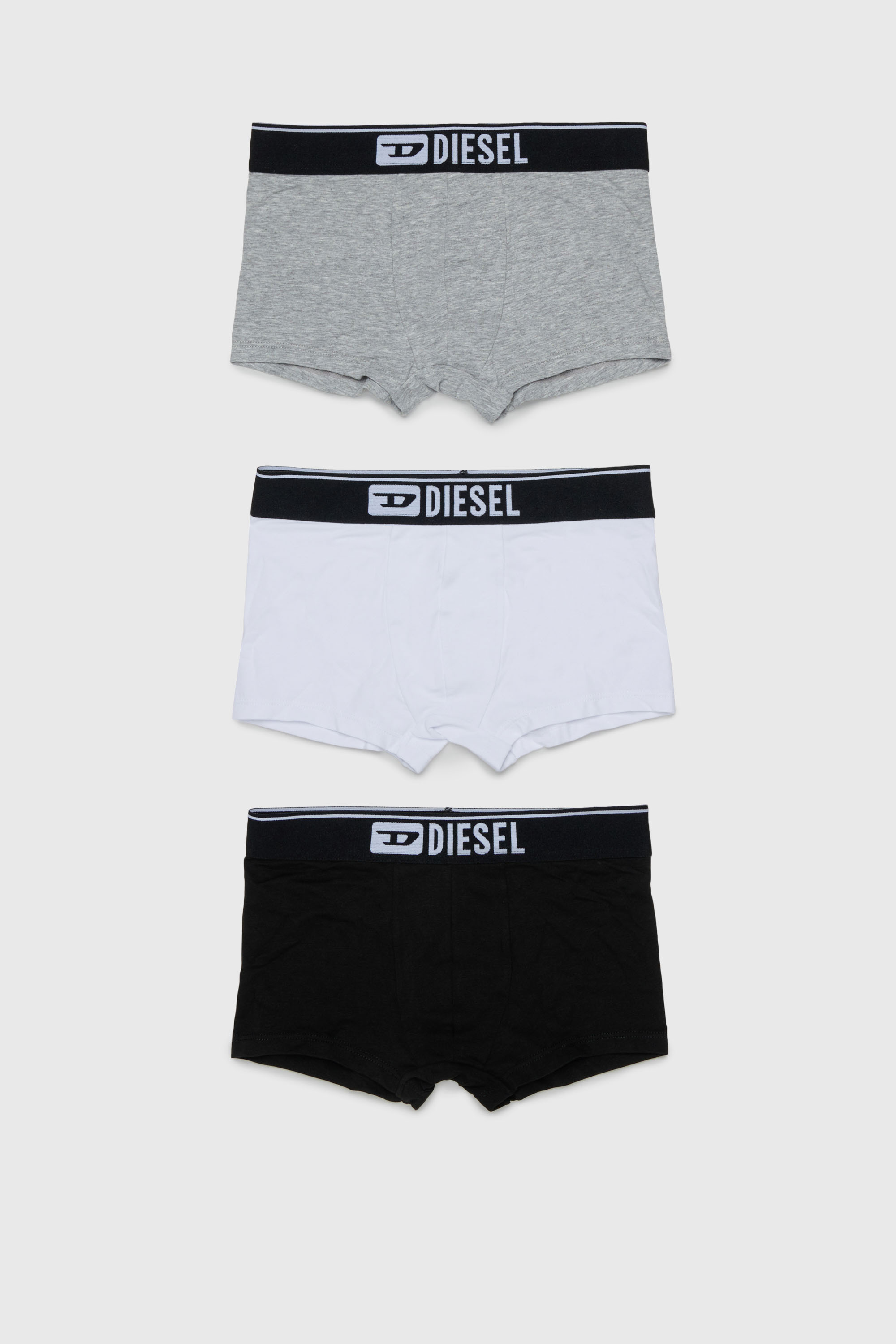 Diesel - UM-UGINTRIPACK-DD, Man's 3-pack boxer briefs in stretch cotton in Black/Grey - 1