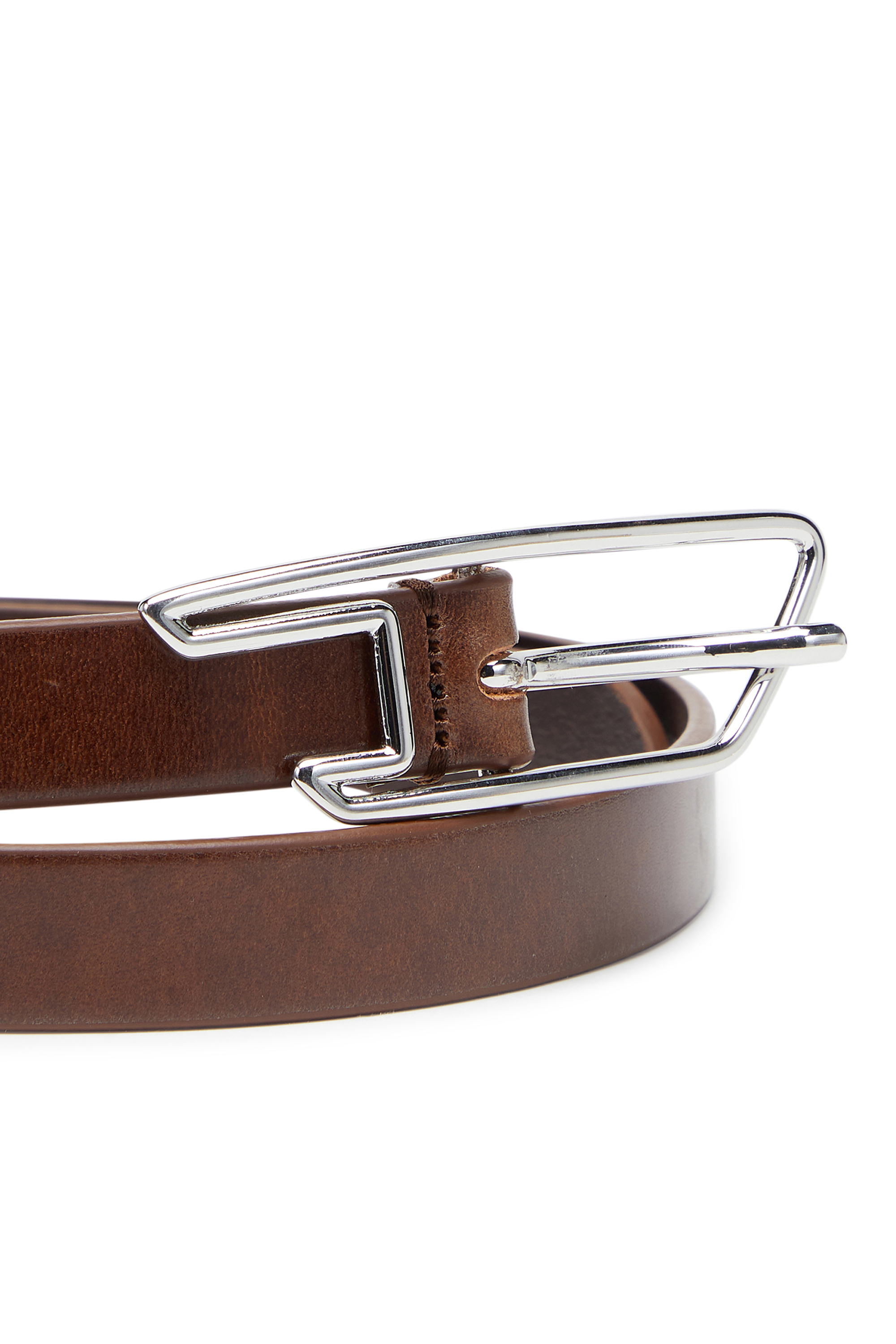 Diesel - B-D LINE W 20, Woman's 2cm belt in pull-up leather in Brown - 3