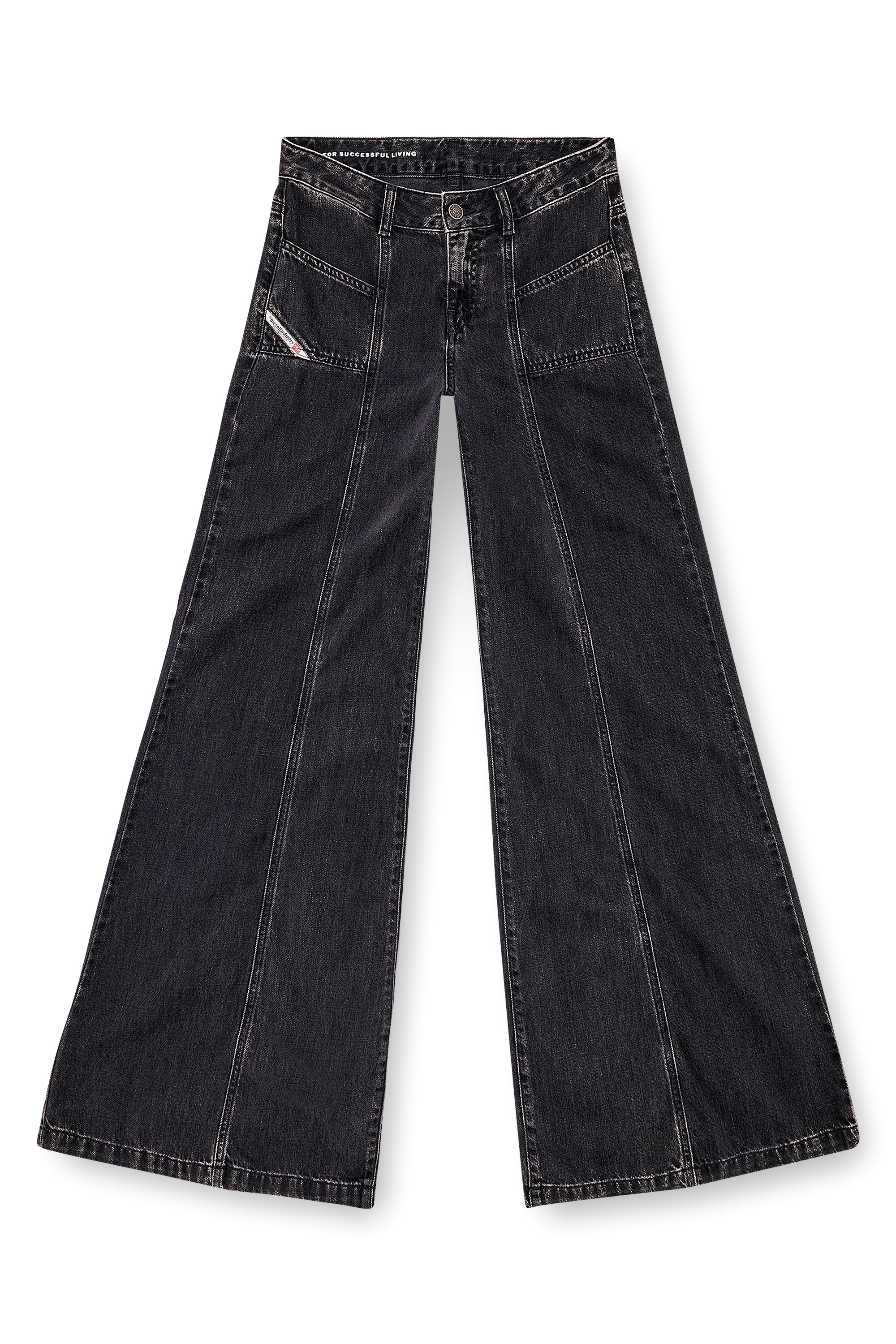 Flare Jeans D-Akii 068HN, Black/Dark grey Diesel - Woman's Flare Jeans D-Akii 068HN, Black/Dark grey - 2