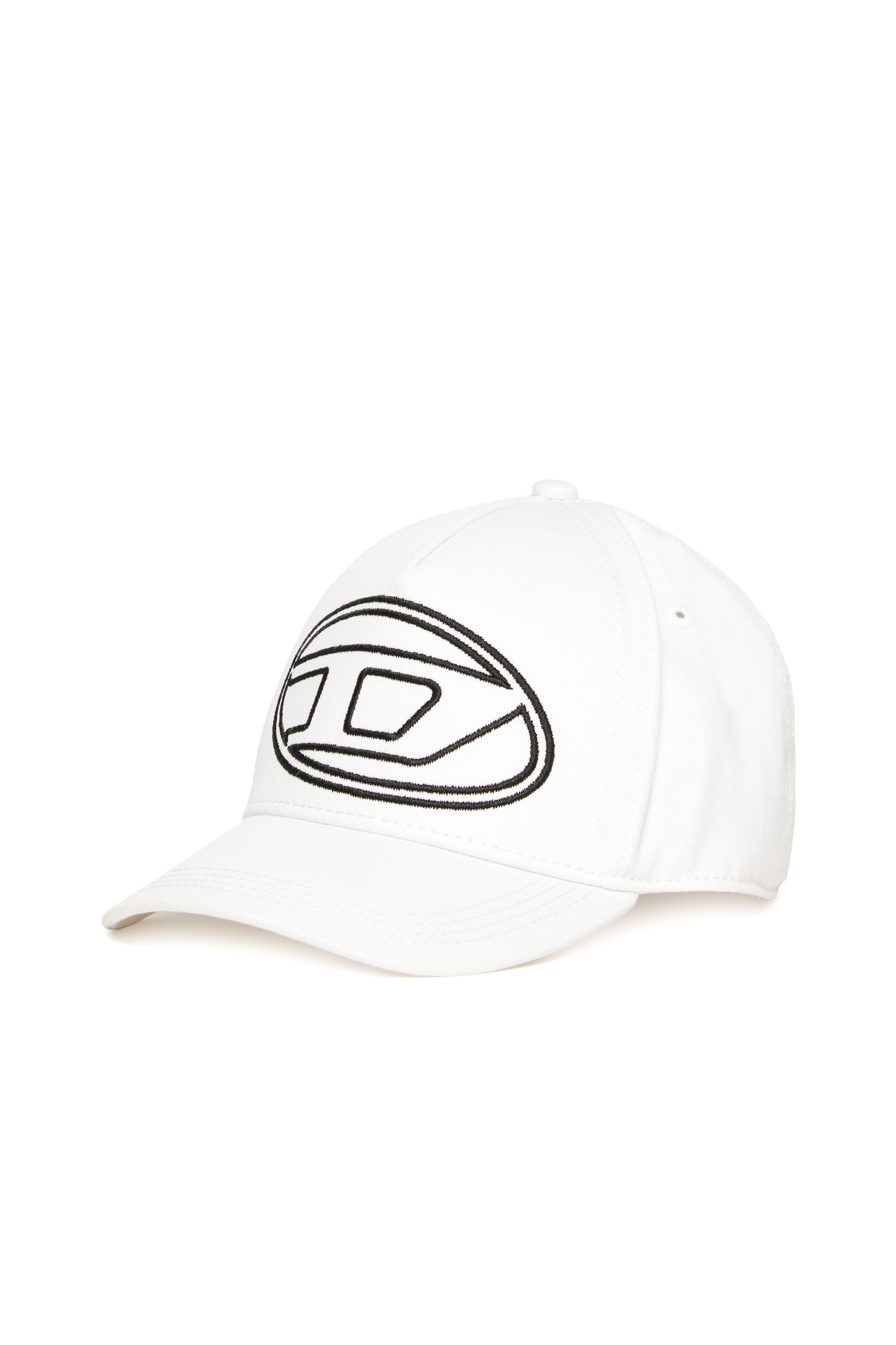 Diesel - FRENDIL, Man's Baseball cap with Oval D embroidery in White - 1