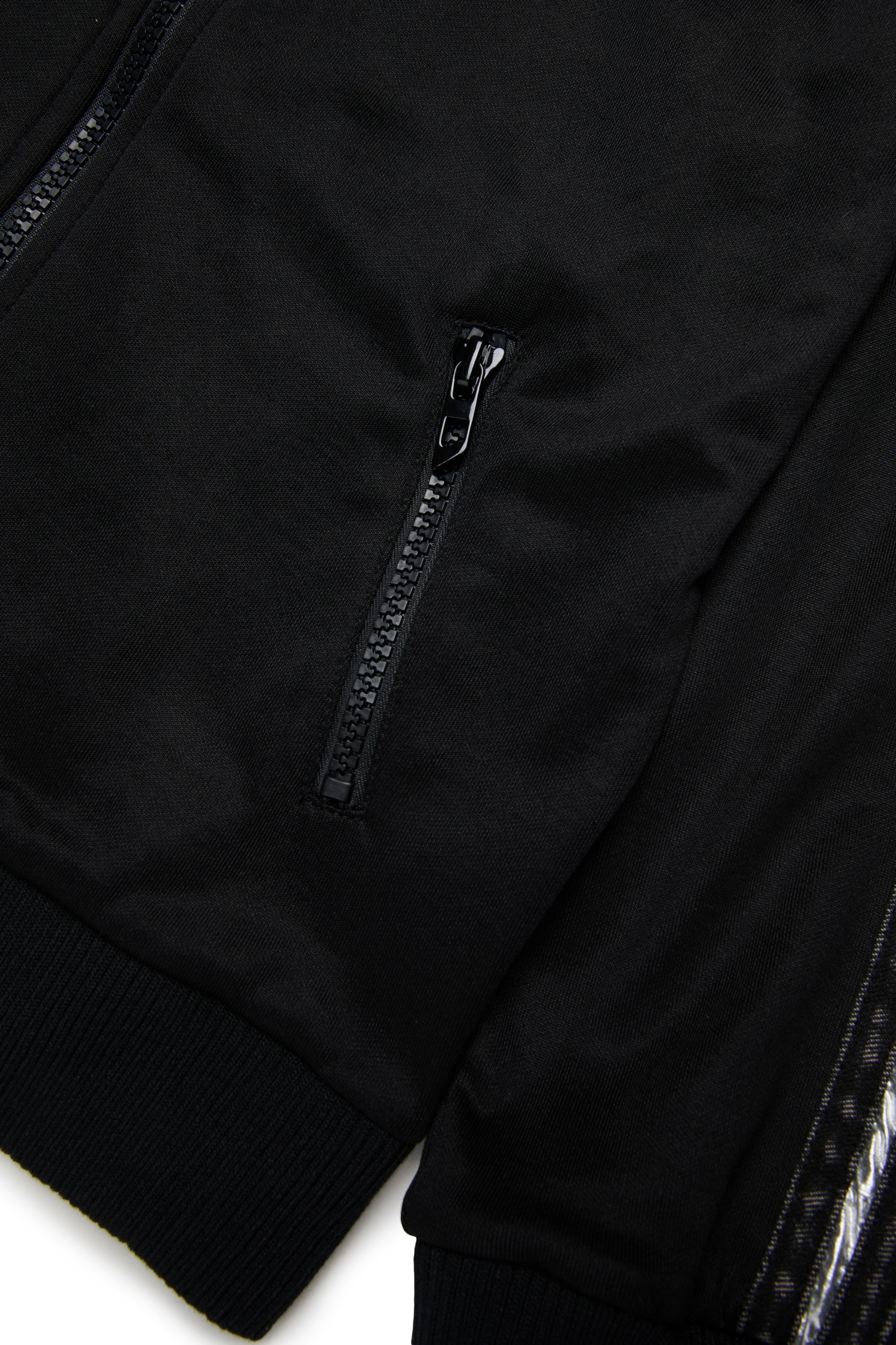 Diesel - SACARON, Man's Sweatshirt with zip and logo detail in Black - 4