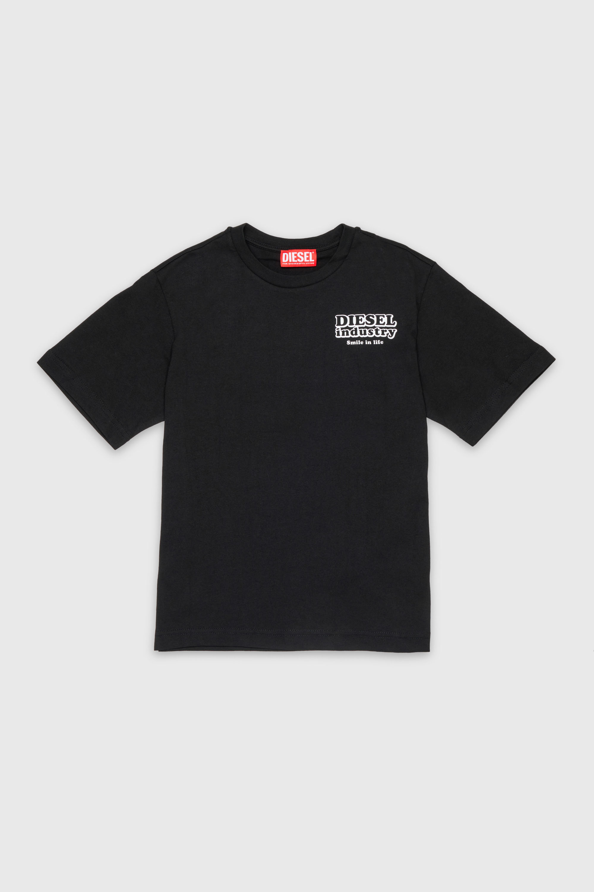 Diesel - TLODIM OVER, Man's T-shirt with Diesel Industry print in Black - 1