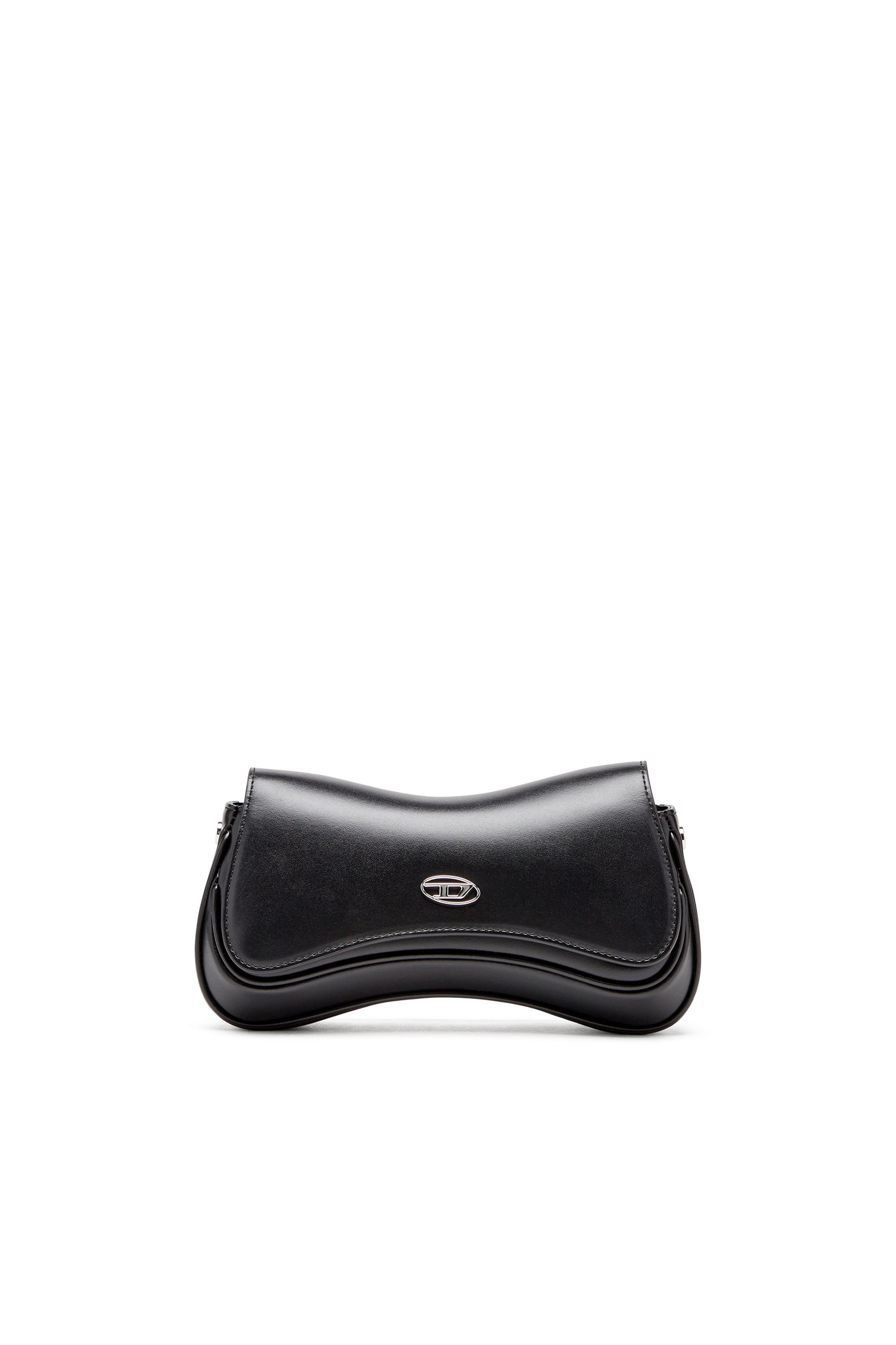 Diesel - PLAY CLUTCH, Woman's Play-Semi gloss leather shoulder bag in Black - 1