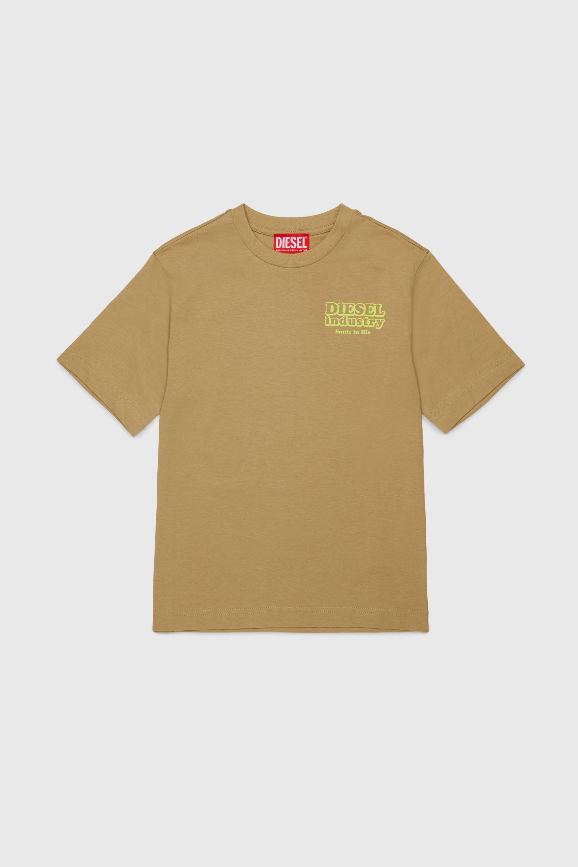 Diesel - TLODIM OVER, Man's T-shirt with Diesel Industry print in Brown - 1