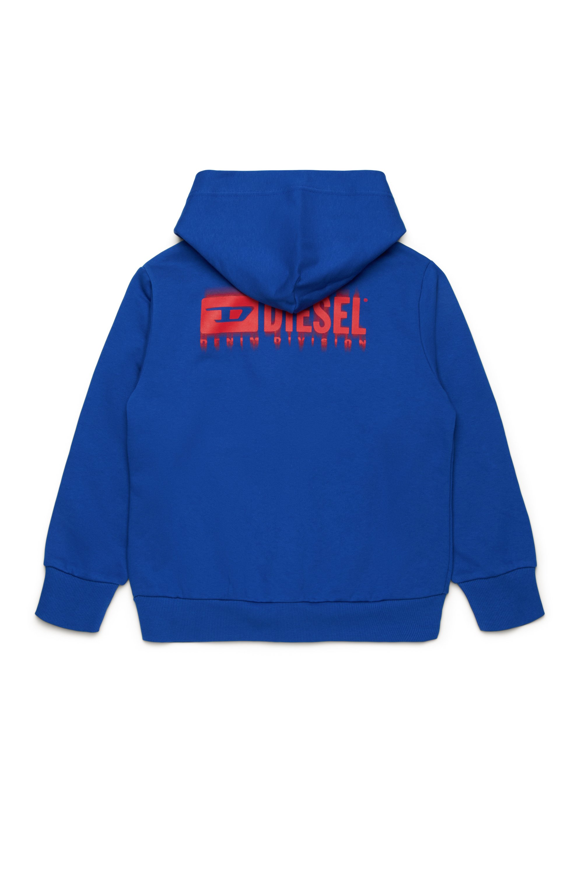 Diesel - SVOUGZIP OVER, Man's Zip-up hoodie with smudged logo in Blue - 2