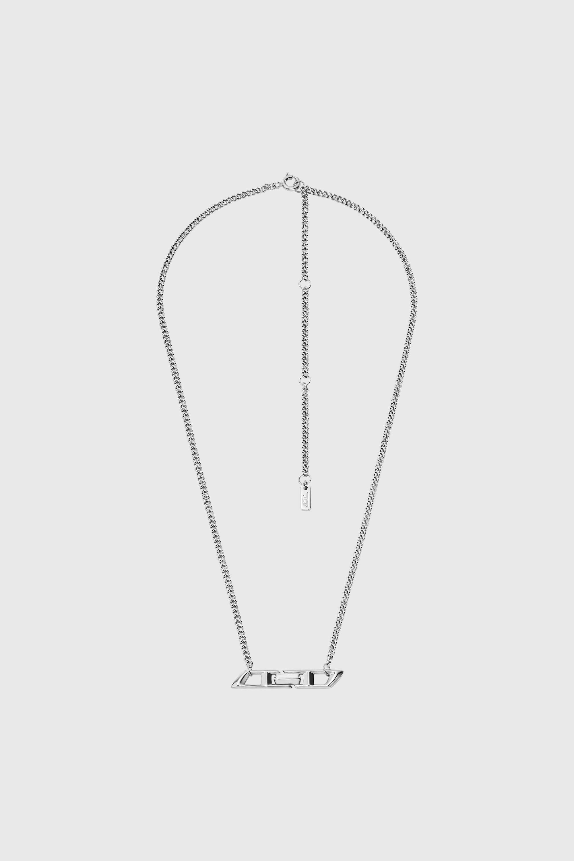 Diesel - DL1351040 STERLING SILVER JEWEL, Unisex's Sterling Silver  D Logo Necklace in Silver - 1