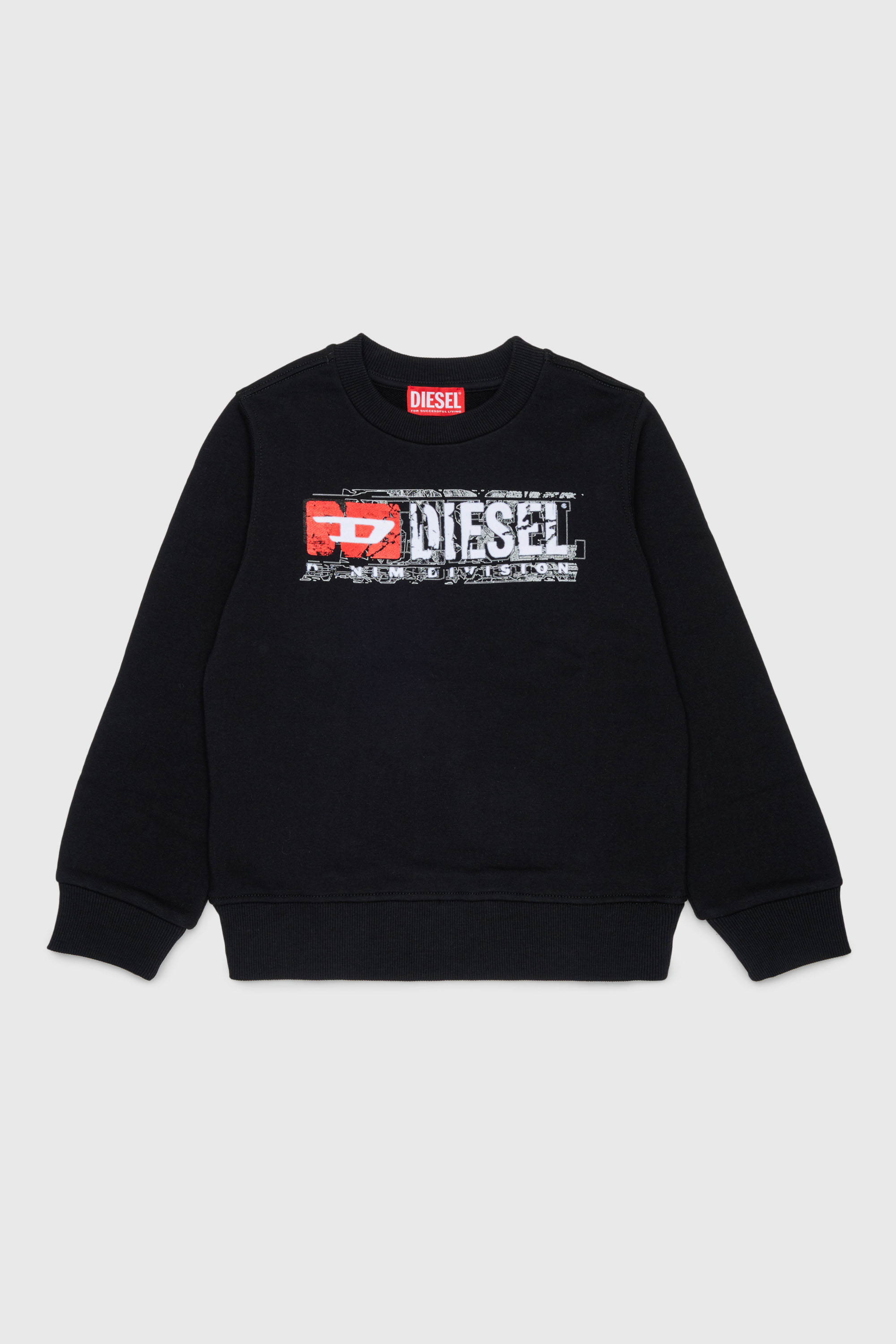 Diesel - SLOMIX, Man's Sweatshirt with distressed-effect logo in Black - 1