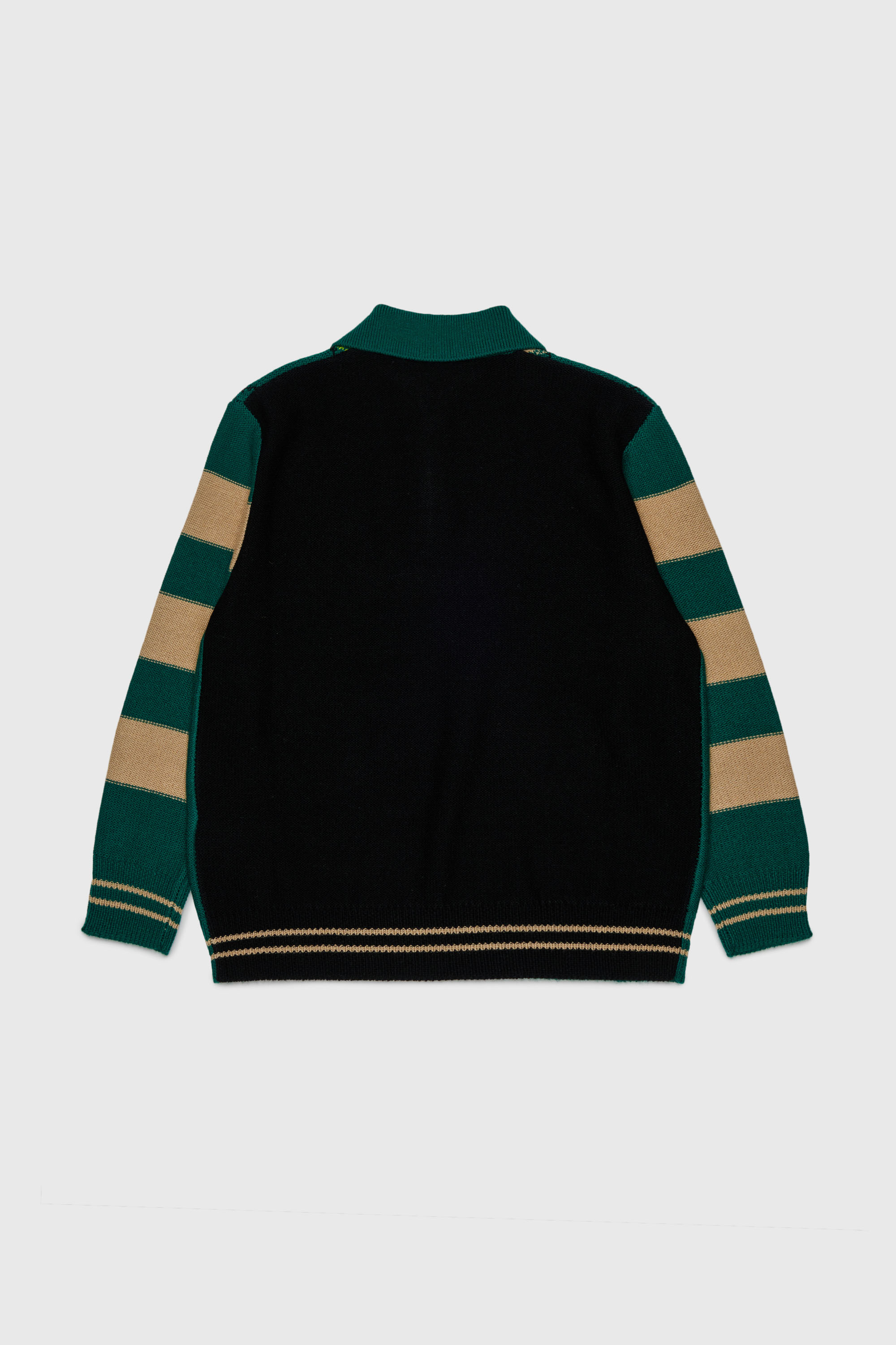Diesel - KROMBY OVER, Unisex's Wool-blend polo jumper with argyle motif in Green - 2