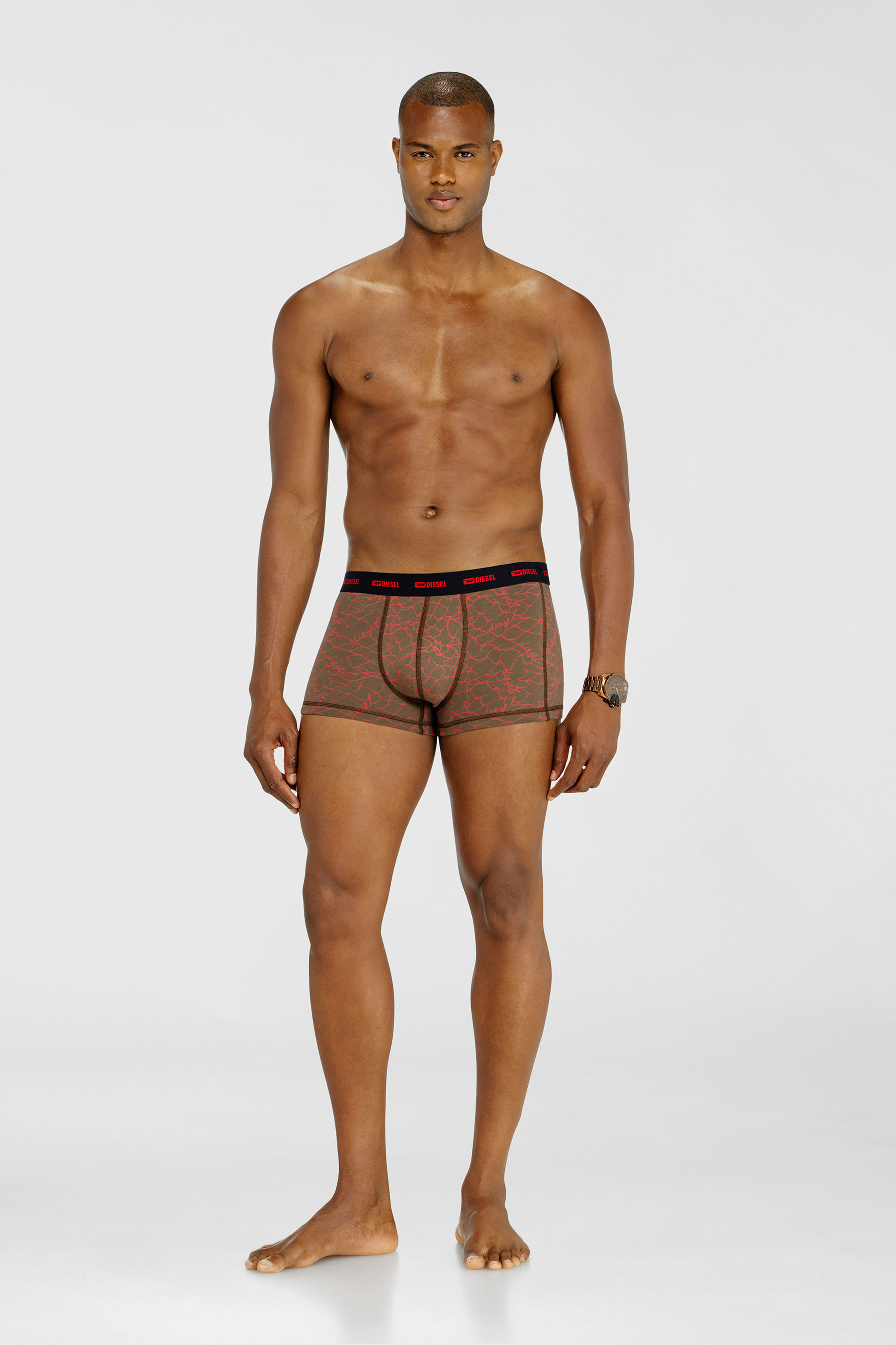 Diesel - DAMIEN-UTLT-3PACK, Man's Three-pack of trunks with graphic motif in Black/Brown - 1