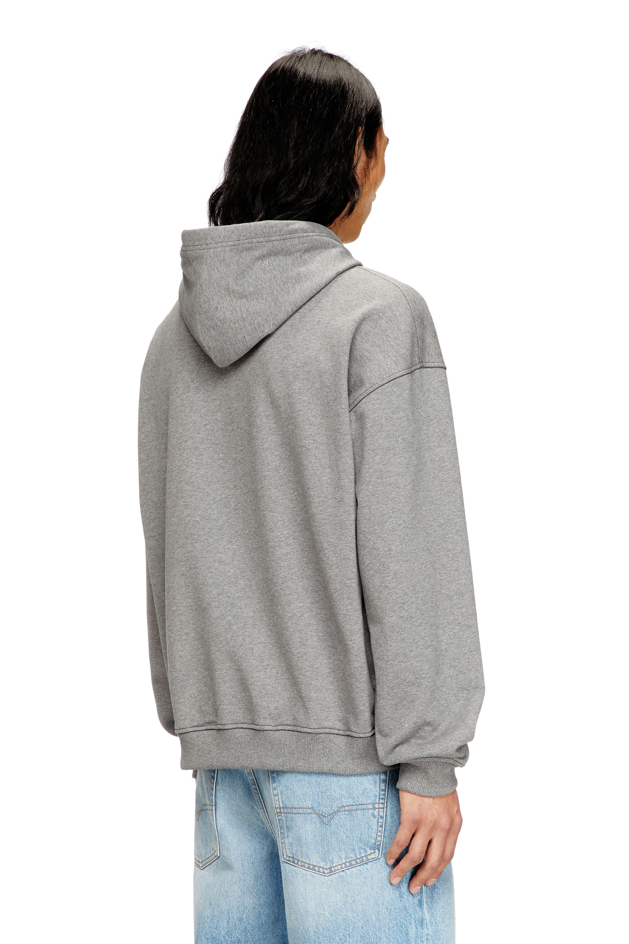 Diesel - S-BOXT-HOOD-V4, Man's Cotton hoodie with digital print in Blue/Grey - 4