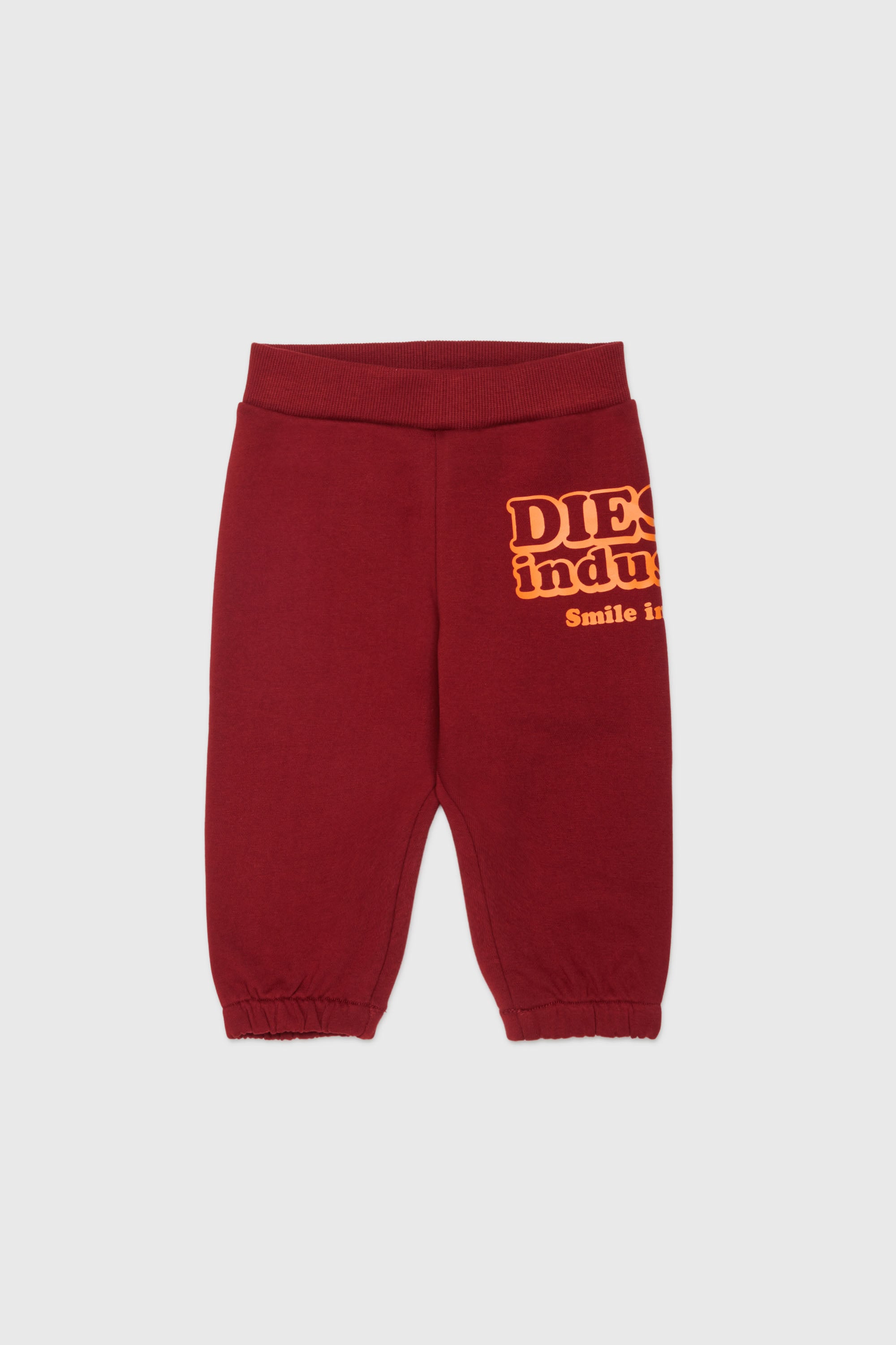 Diesel - PLODIMIB, Man's Cotton sweatpants with Diesel Industry print in Red - 1