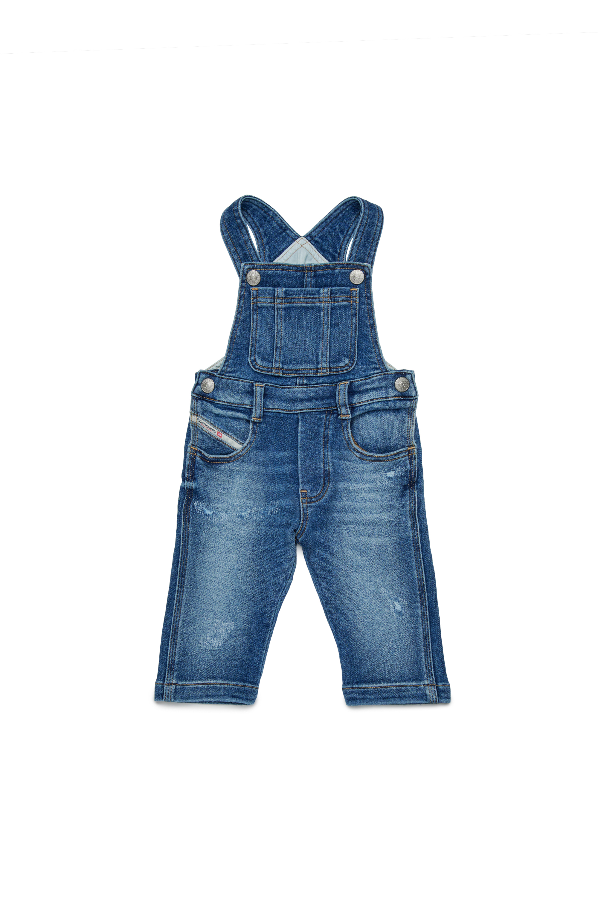 Diesel - JARRIB JJJ, Unisex's Cotton overalls with pockets in Medium blue - 1