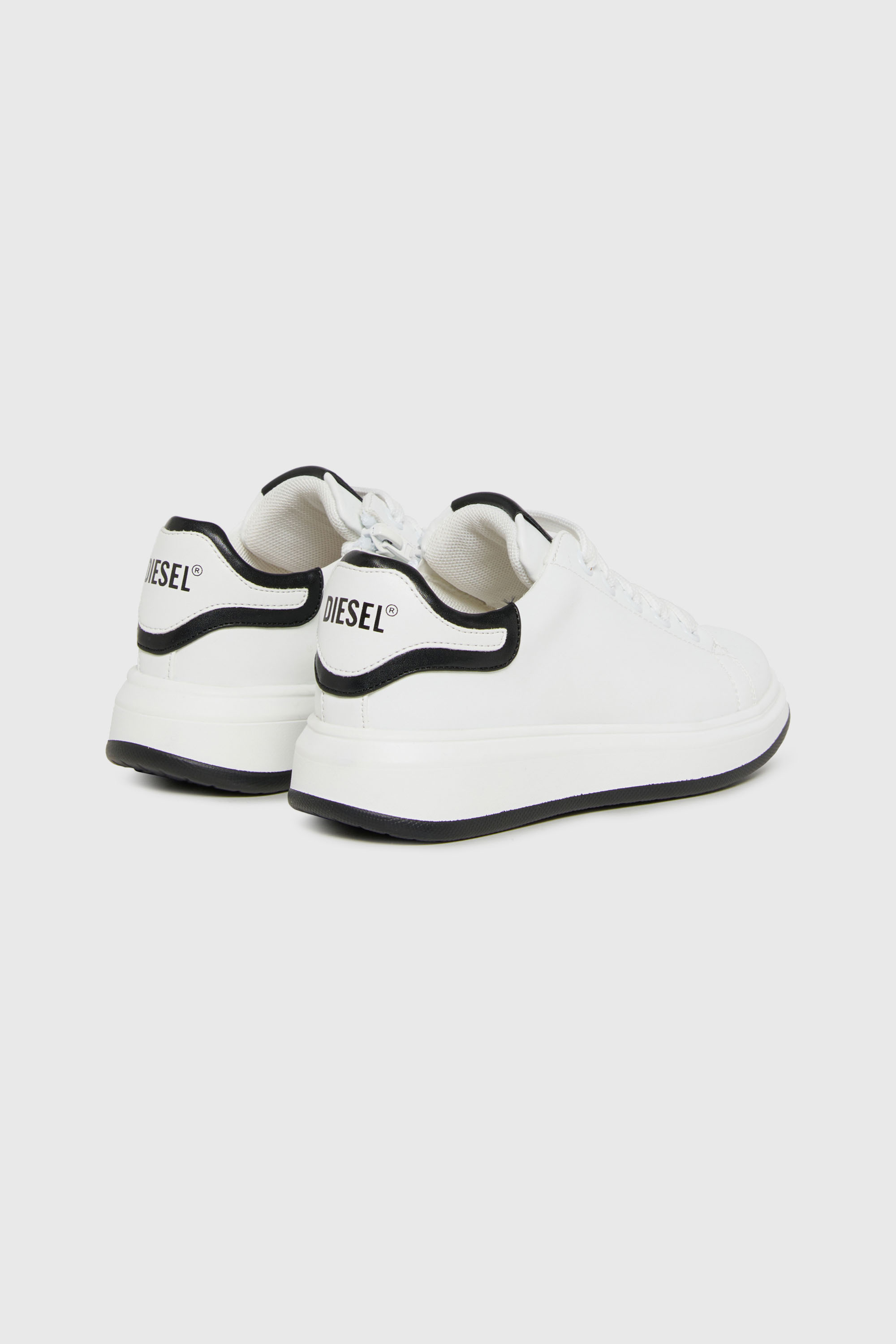 Diesel - S-MEQUIPLA, Unisex's S-MEQUIPLA-Sneakers with contrast trims in White/Black - 3