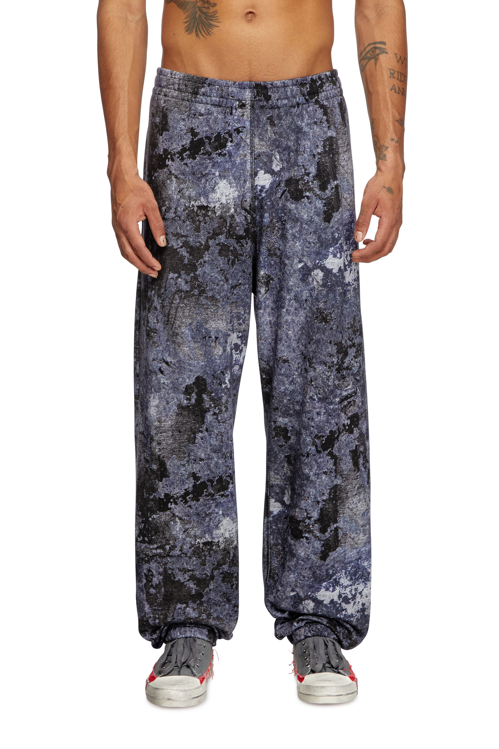 Diesel - P-MARKY-R2, Man's Sweatpants with marble wash treatment in Blue - 1