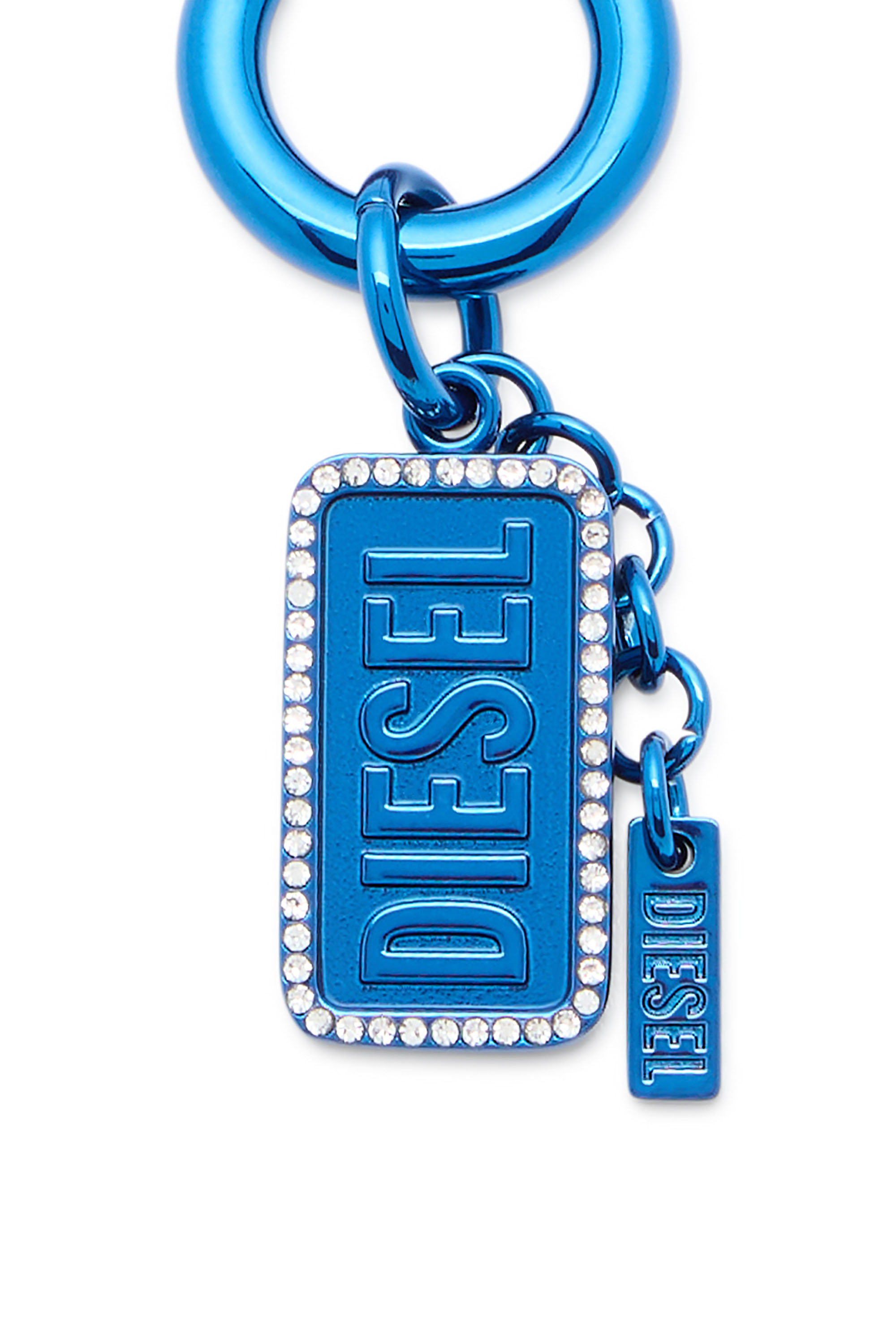 Diesel - CHARM-DIESEL, Unisex's Metal keyring with Diesel logo and rhinestones in Blue - 3