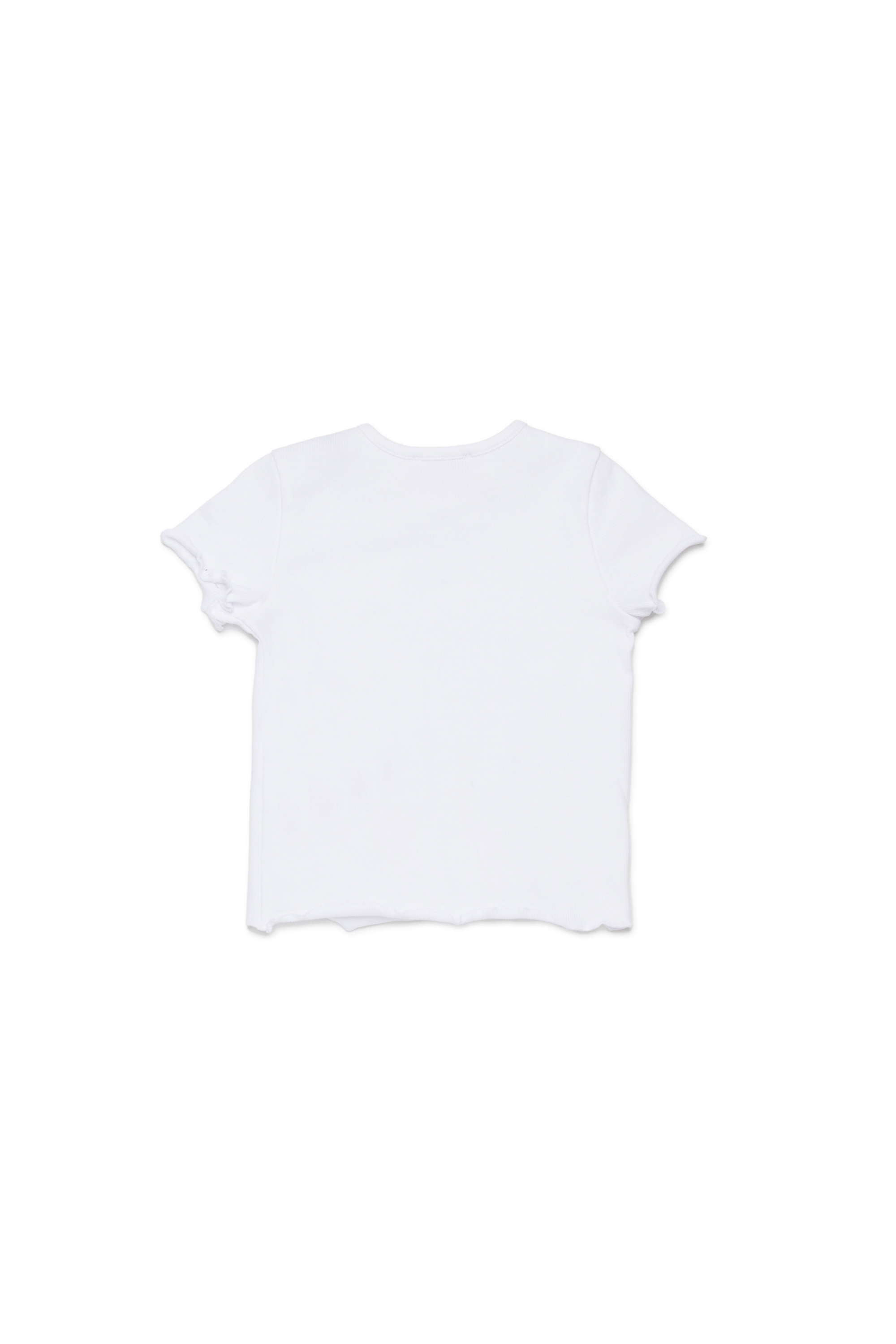 Diesel - TASPYB, Woman's T-shirt with frilled hems in White - 2