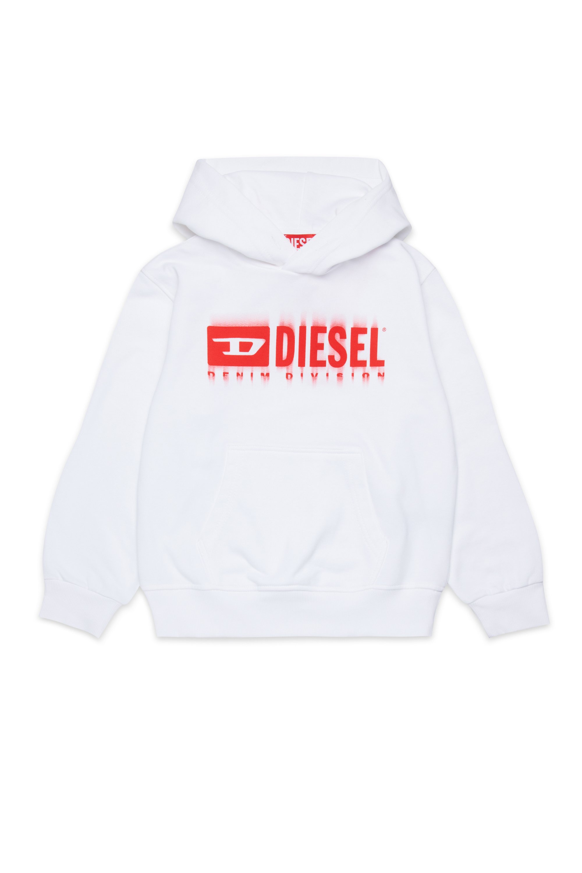 Diesel - SGINNHOODL5 OVER, Man's Hoodie with smudged logo in White - 1