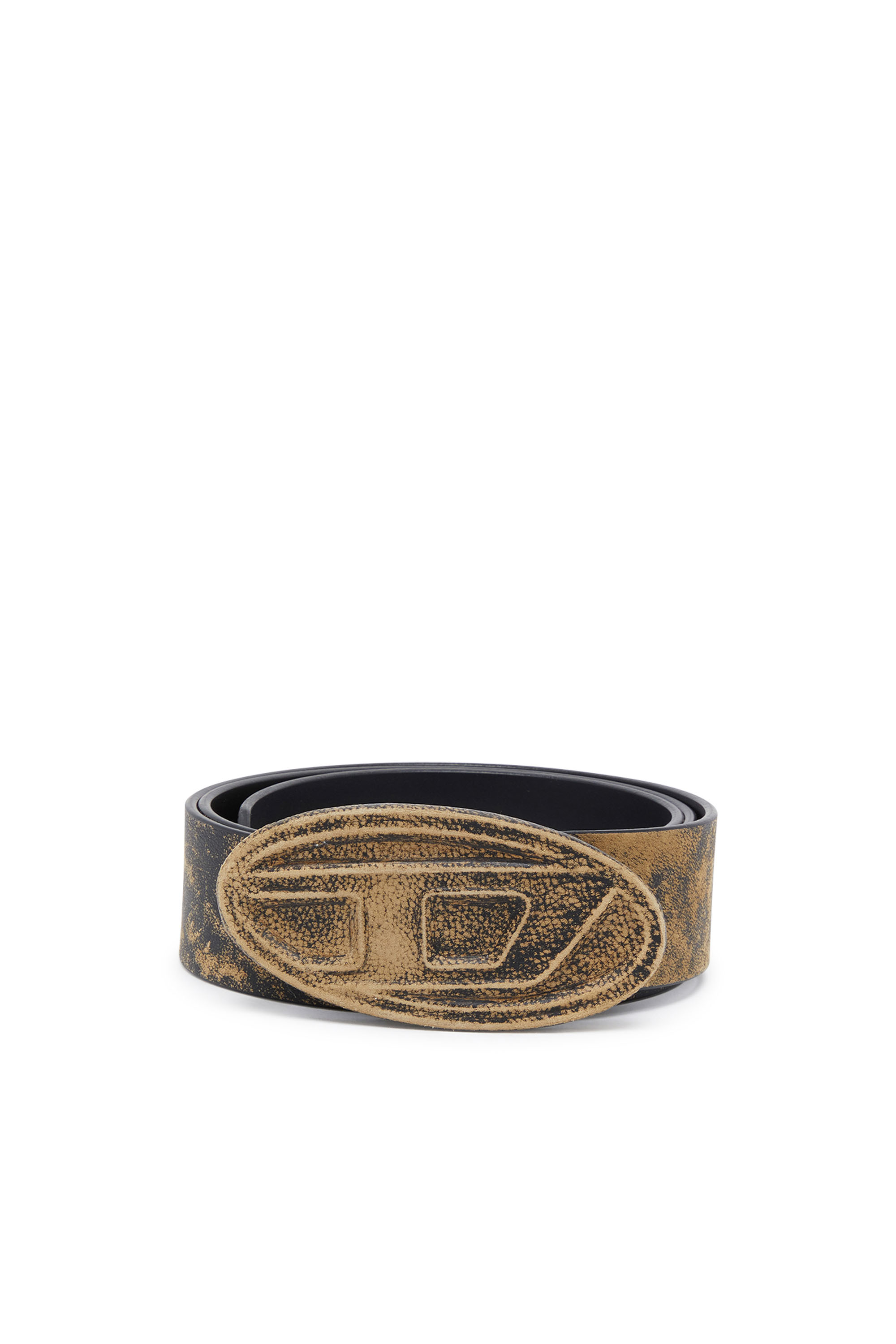 Diesel - B-1DR SCRATCH, Man Leather belt with leather buckle in Multicolor - Image 1