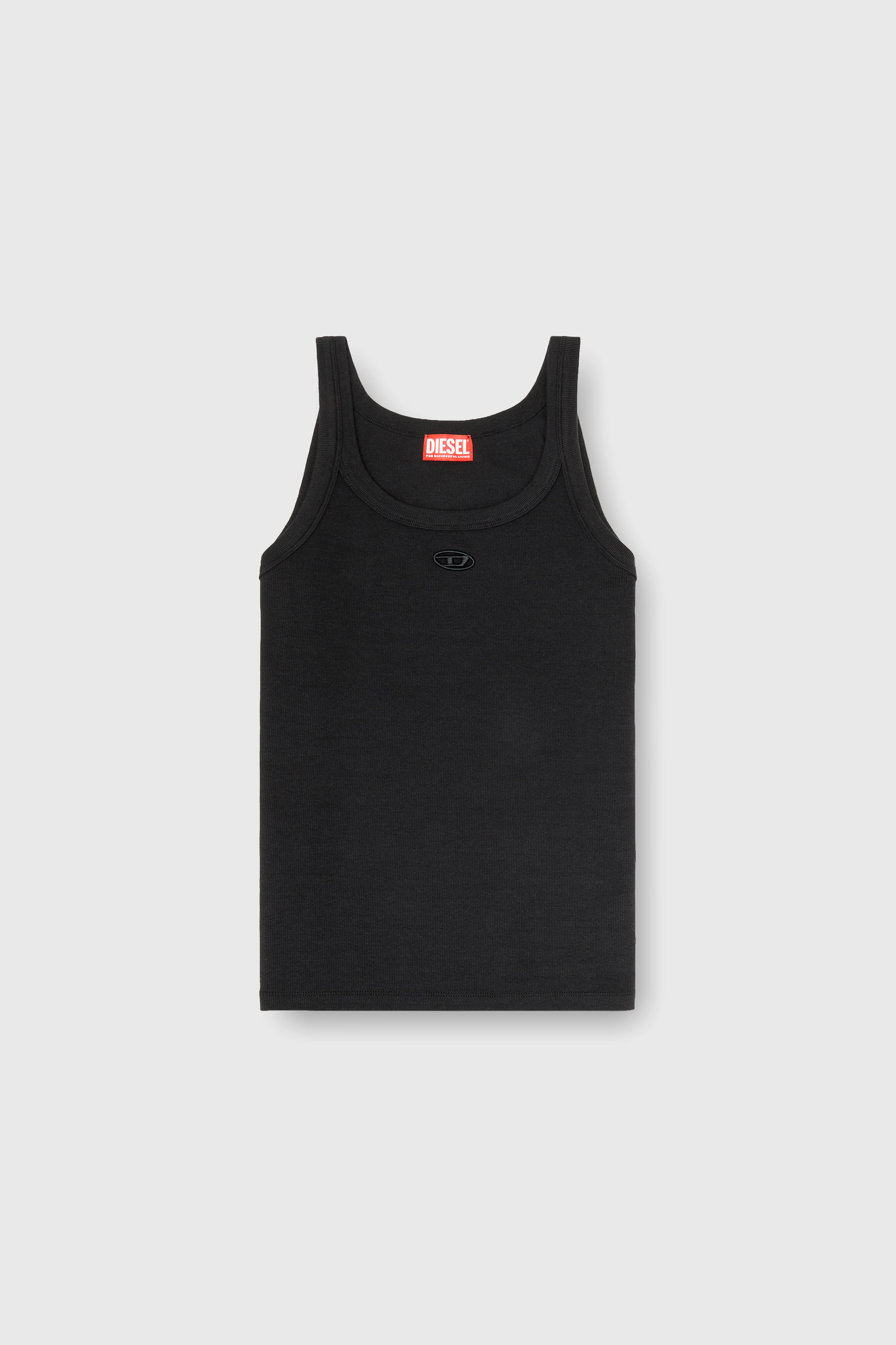 Diesel - T-WIFE-DCO, Man's Slim cotton tank with Oval D logo in Black - 2