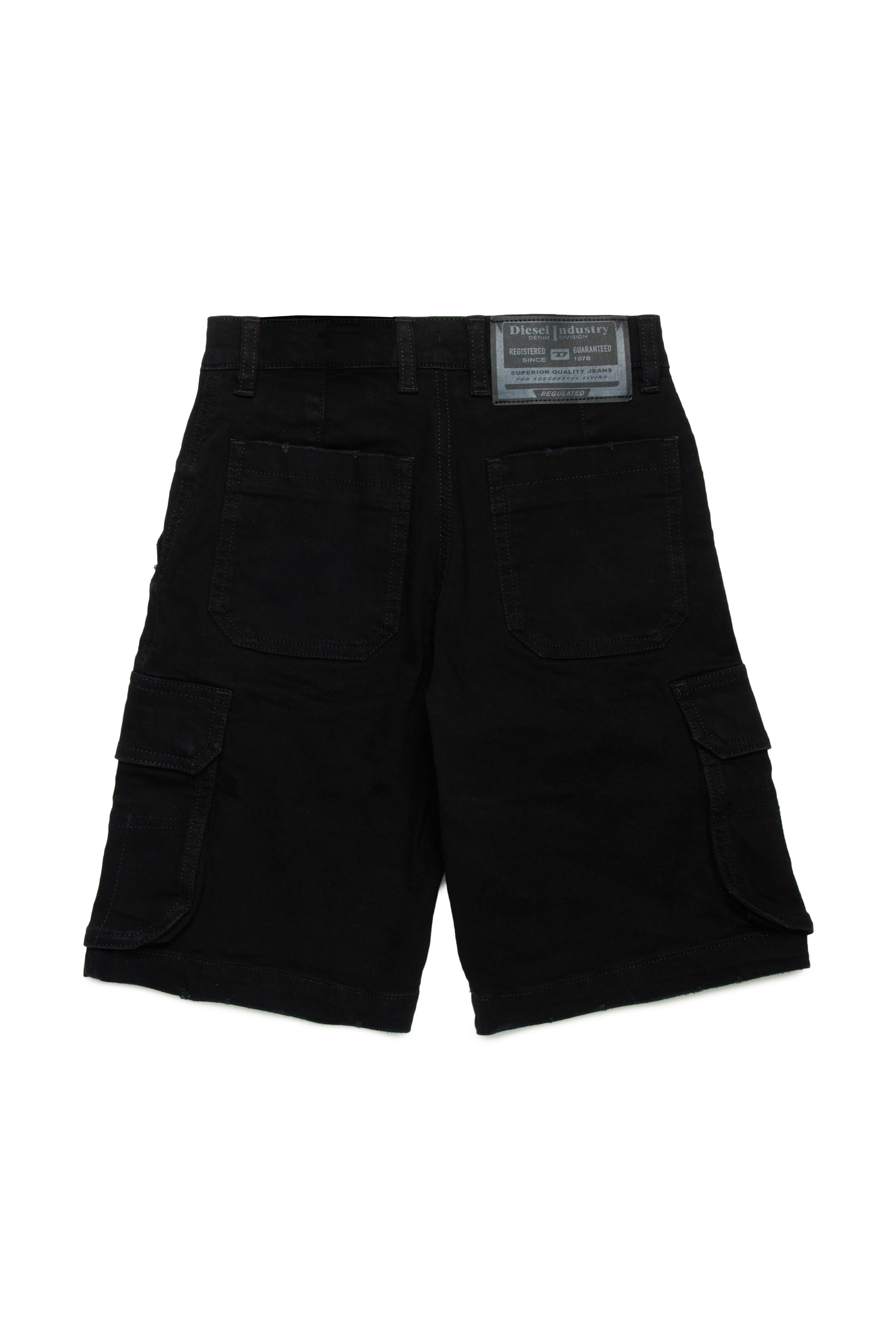 Diesel - PFISH-CARGO-SH-J, Man's Denim cargo shorts in Black - 2