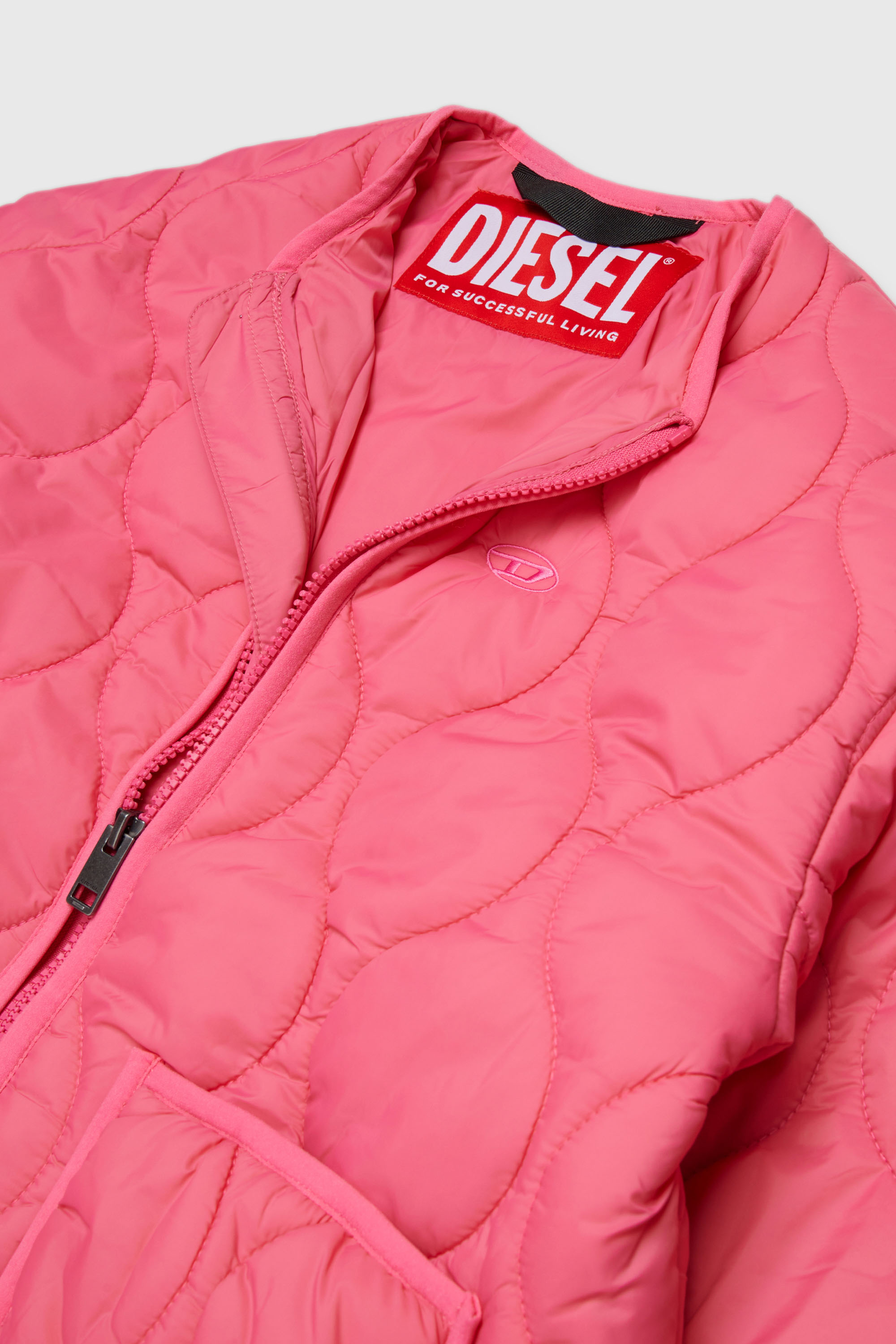 Diesel - JPOP, Woman's Liner jacket in quilted nylon in Pink - 3