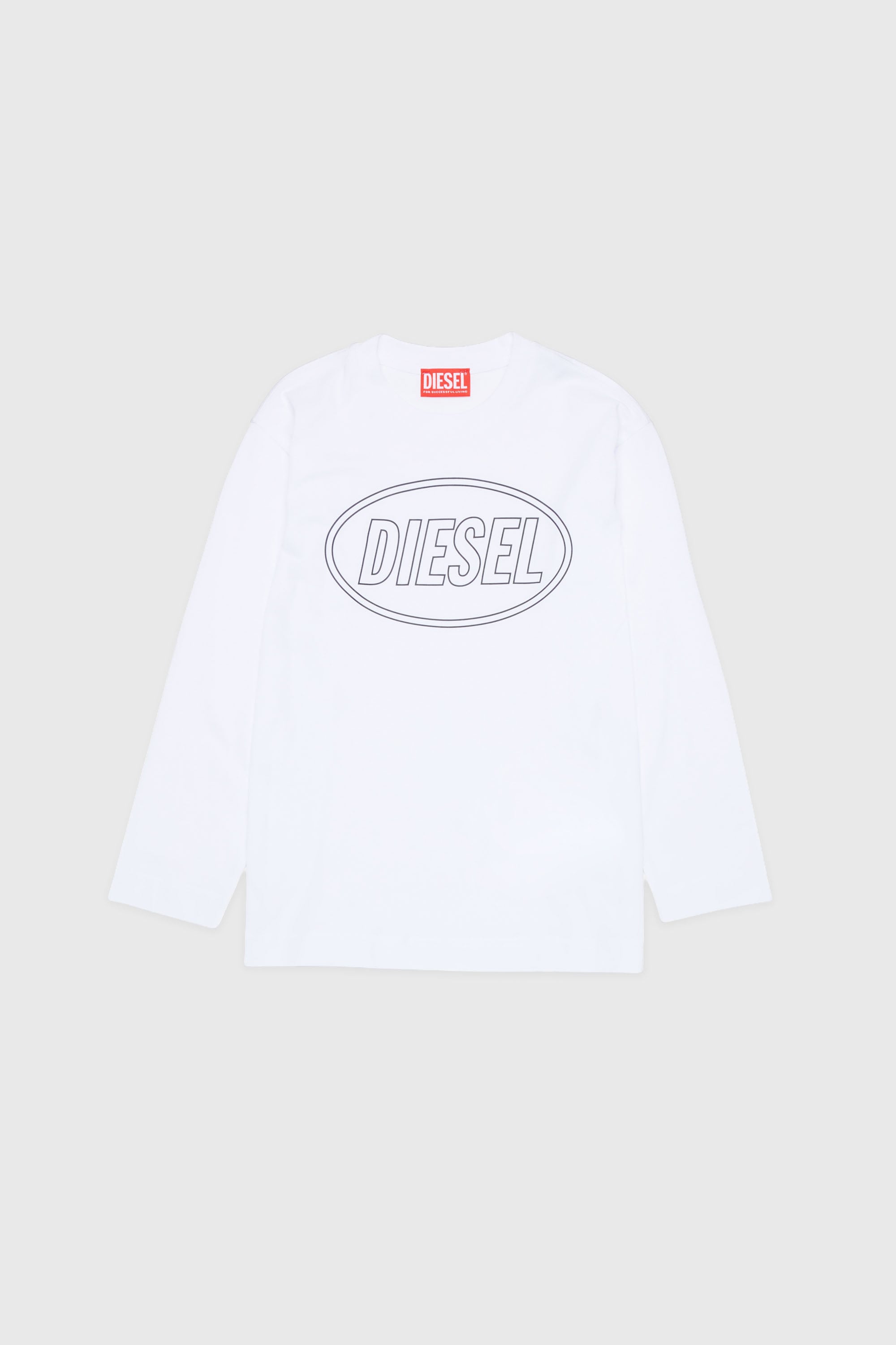 Diesel - TCIRCLELS OVER, Man's Long-sleeve T-shirt with Oval D logo in White - 1