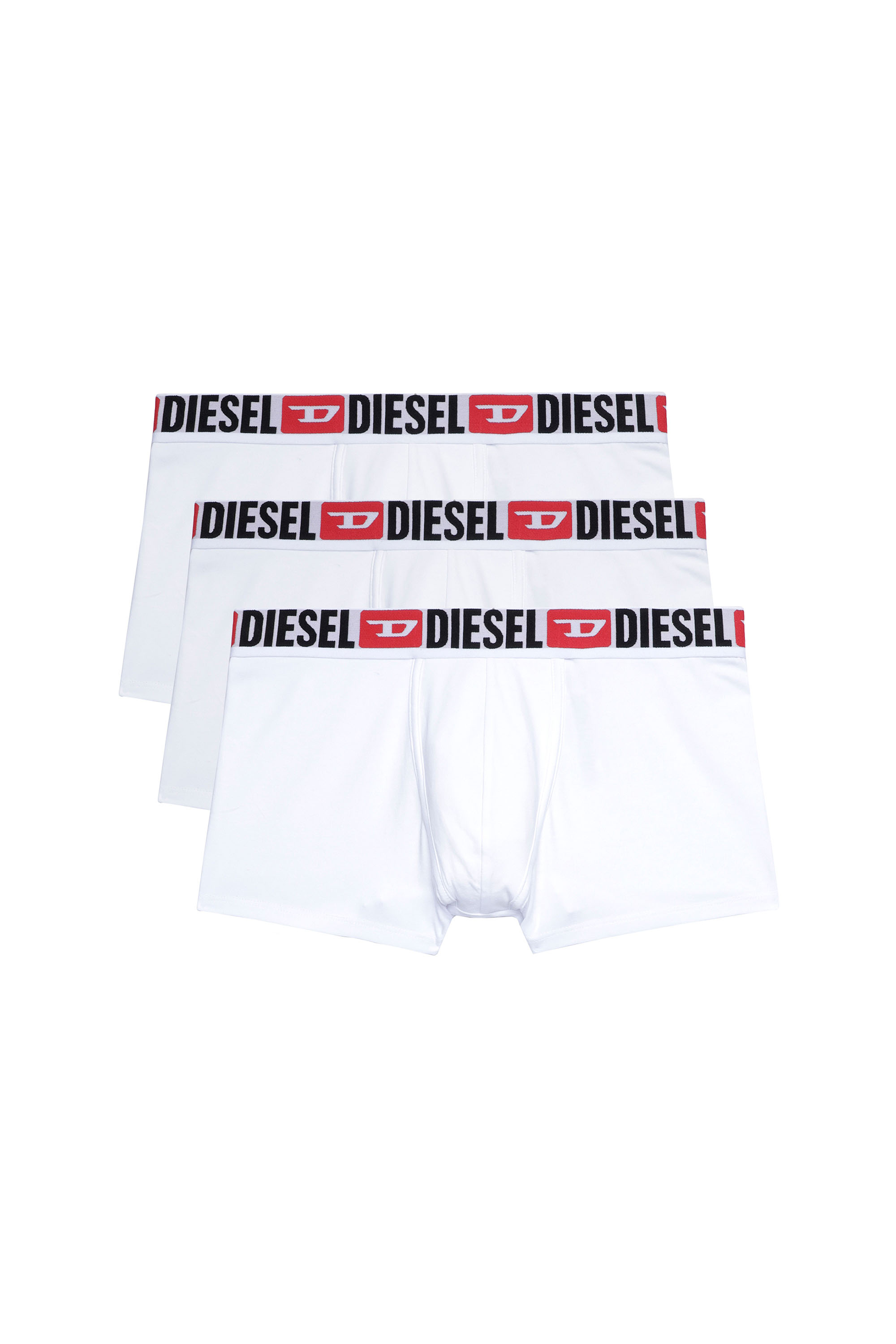 Diesel - UMBX-DAMIENTHREEPACK, Man Three-pack of all-over logo waist boxers in White - Image 1