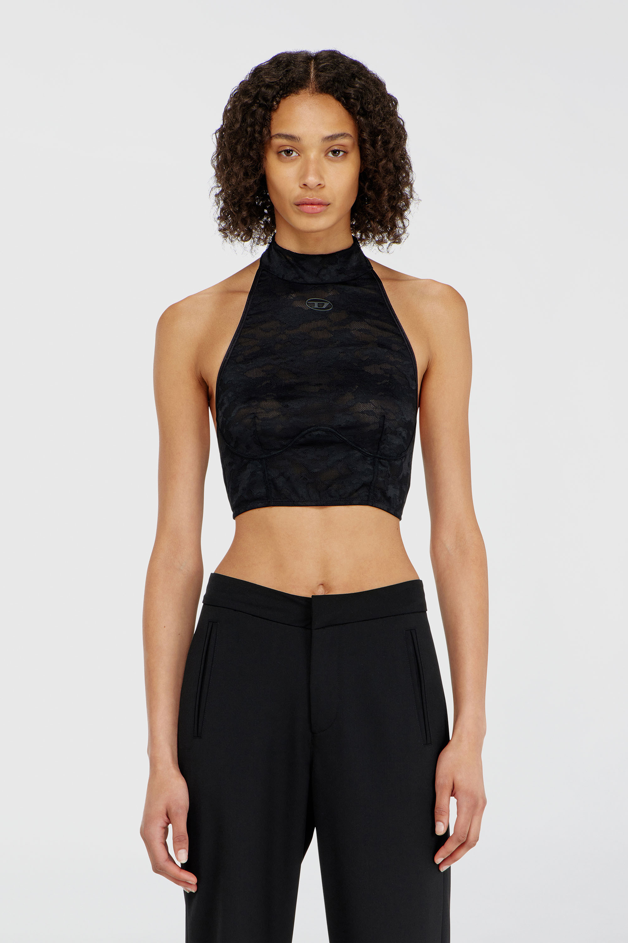 Diesel - MARCIA-UTLT, Woman's Lace bralette with halter neck in Black - 5