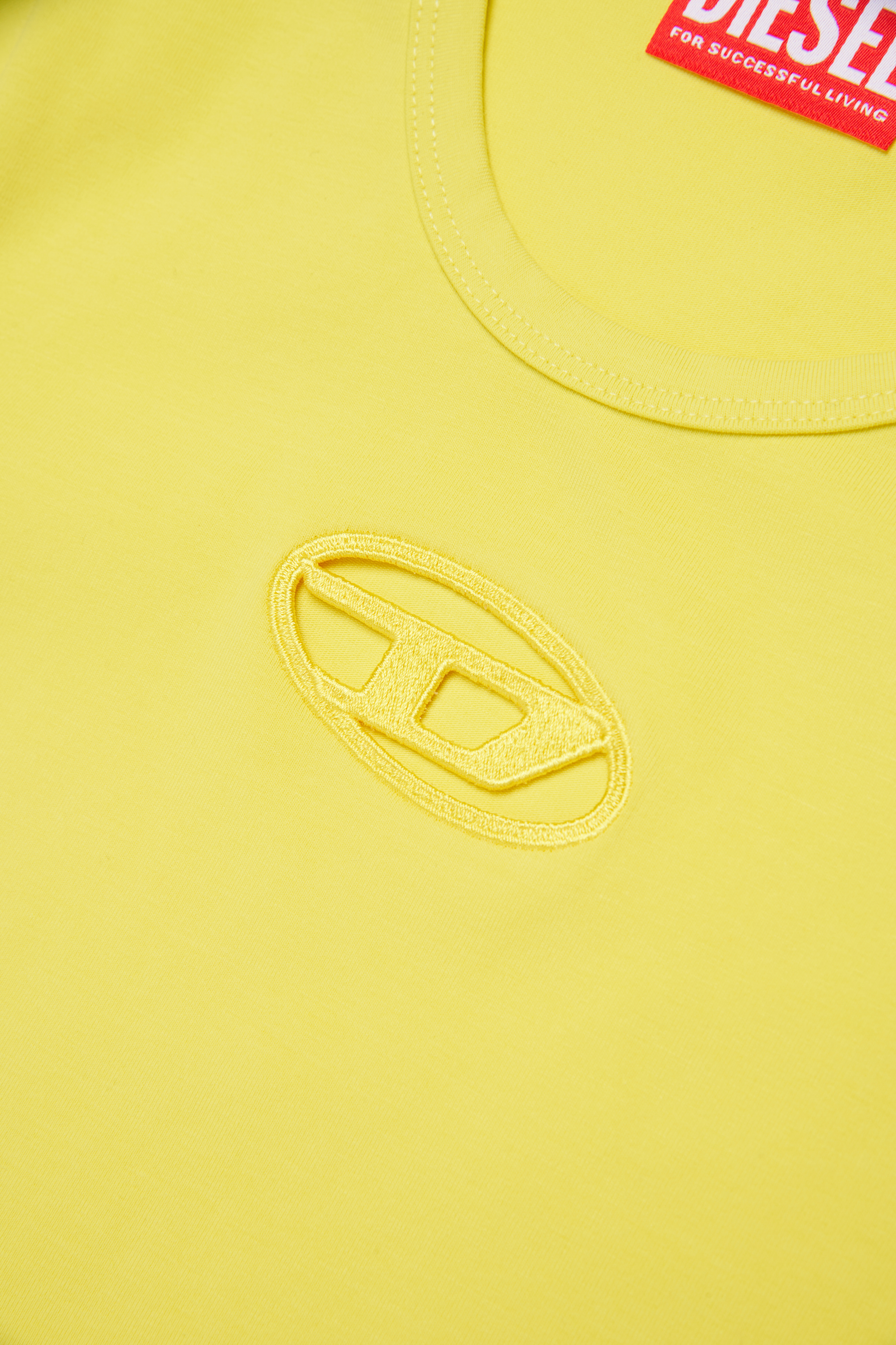 Diesel - TANGIE, Woman's T-shirt with cut-out Oval D logo in Yellow - 4