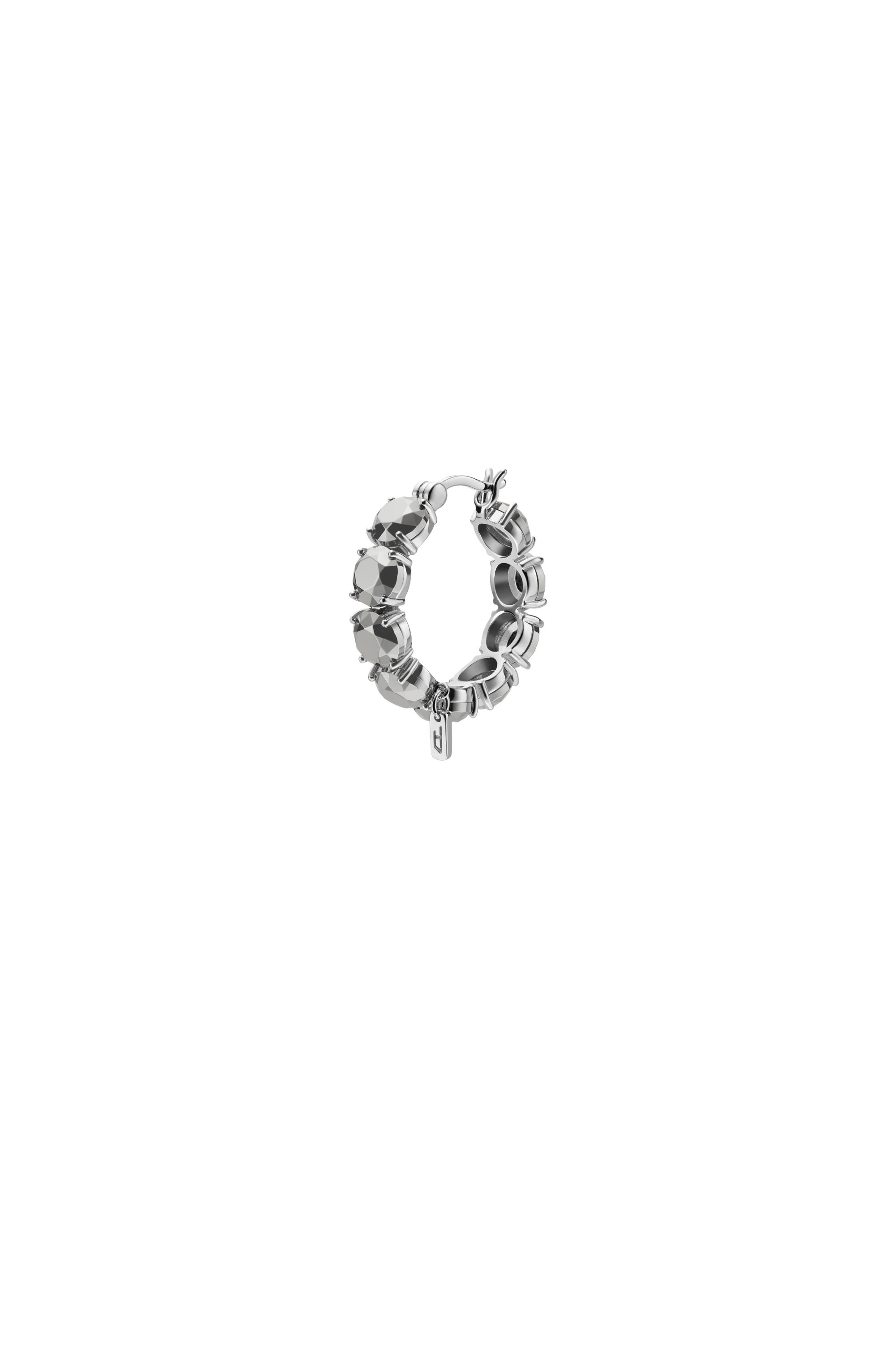 Diesel - DL1357040 STERLING SILVER JEWEL, Unisex's Sterling Silver Hoop Earring in Silver - 1