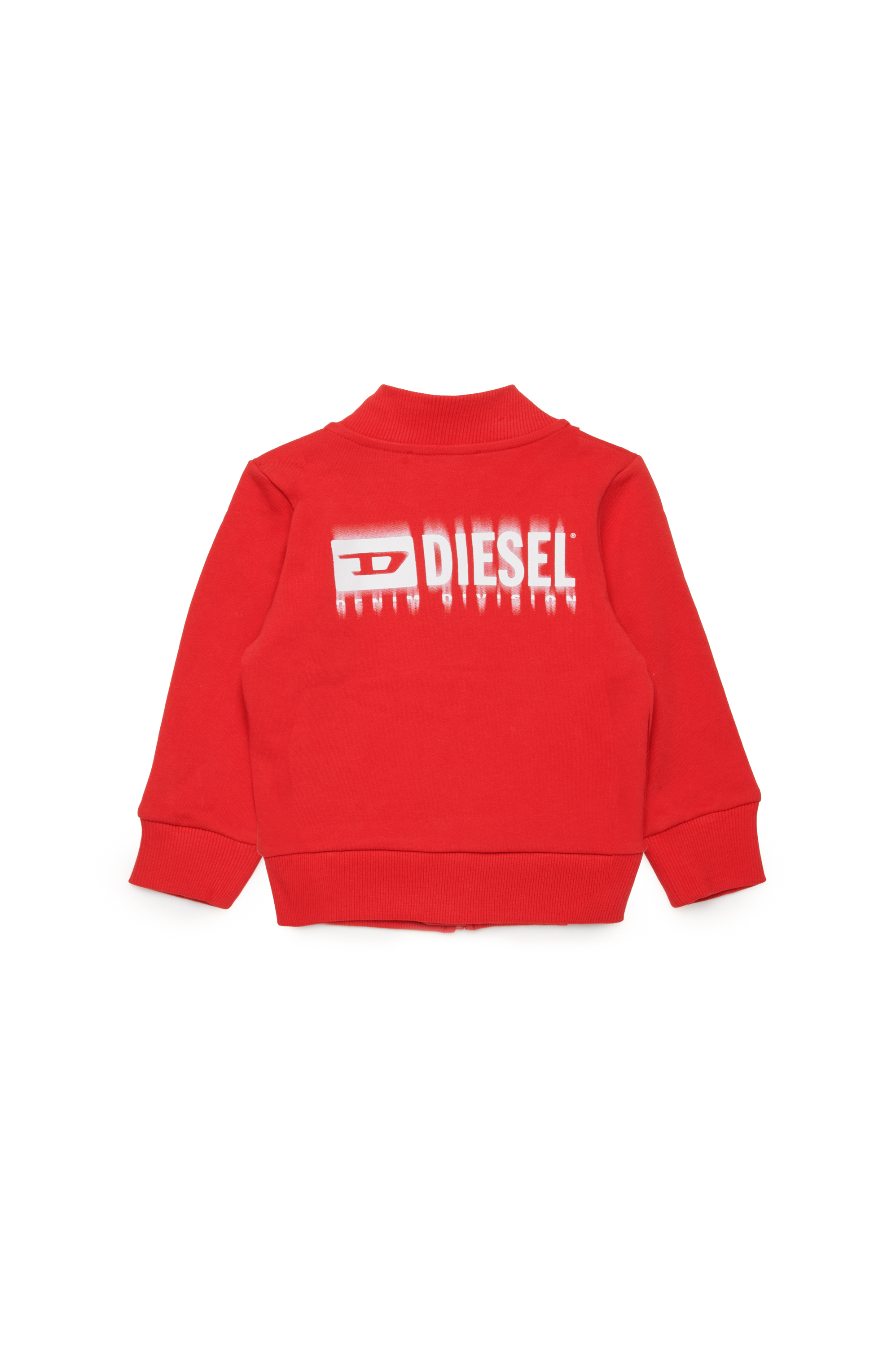 Diesel - SVOUGZIPALB, Unisex's Zipped sweatshirt with smudged logo in Red - 2