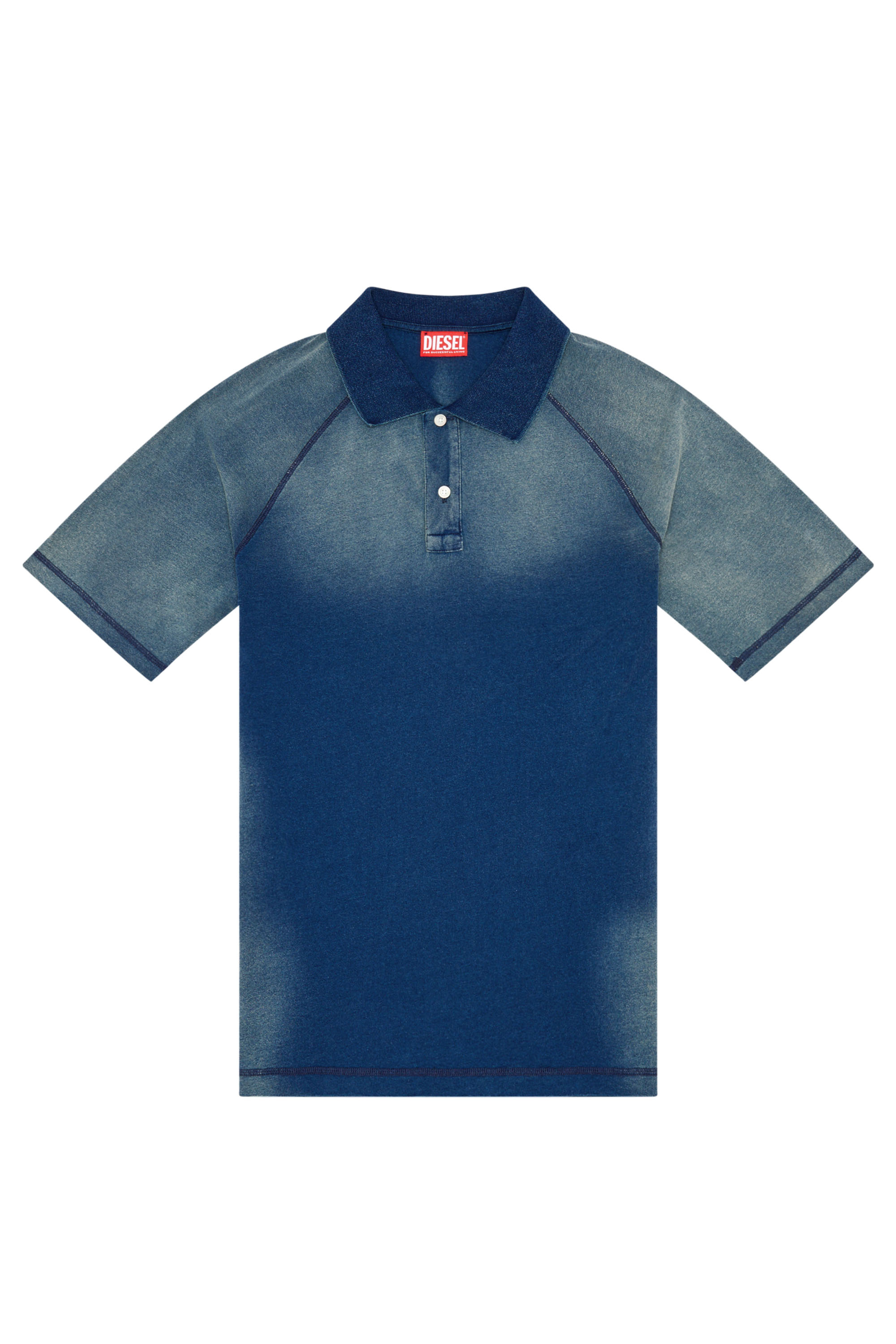 Diesel - T-RASMITH, Man Polo shirt with sun-faded effects in Blue - Image 4