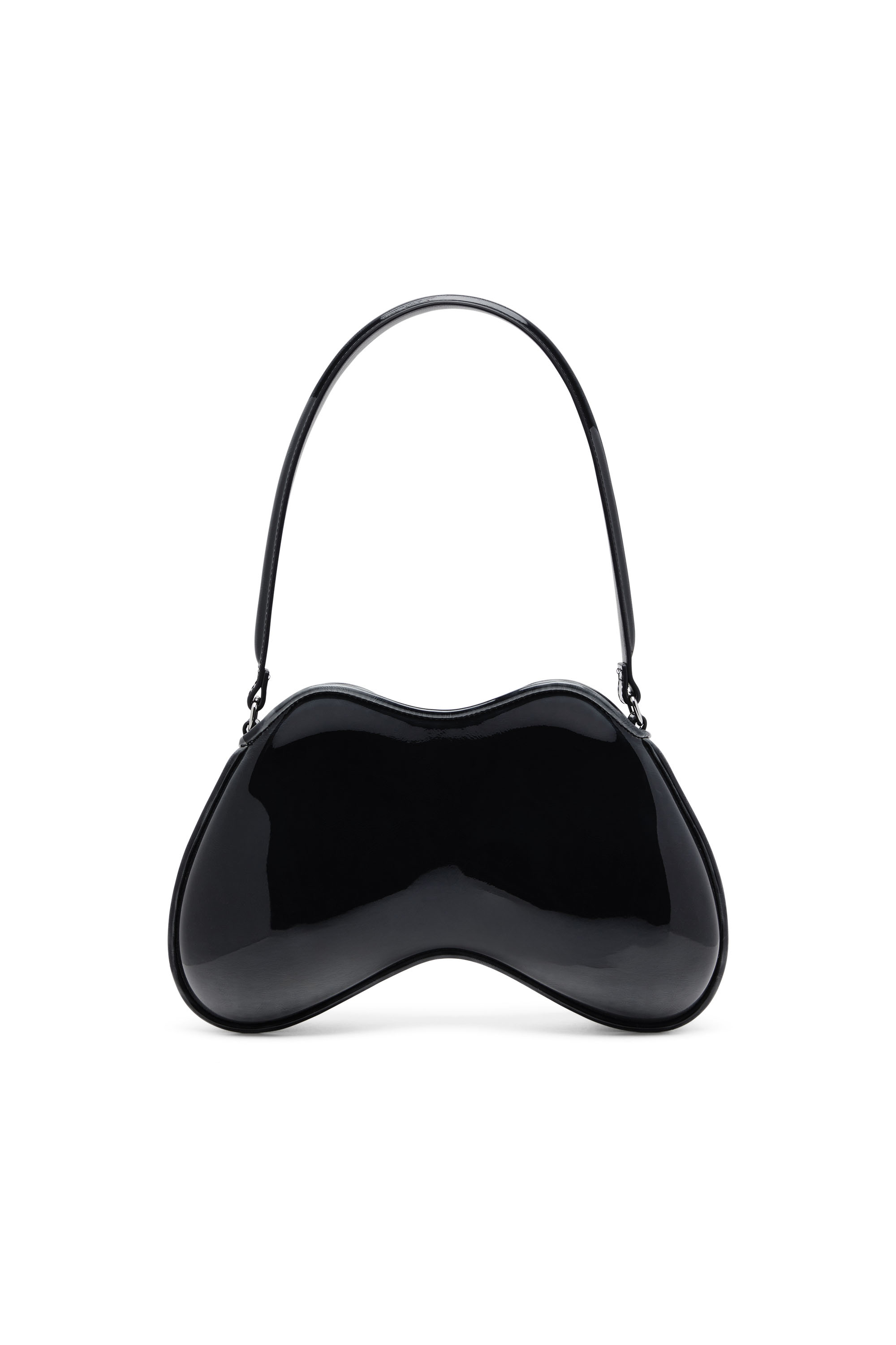 Diesel - DOUBLE-D SHOULDER, Woman's Double-D-Rigid shoulder bag in dégradé glossy PU in Black - 3