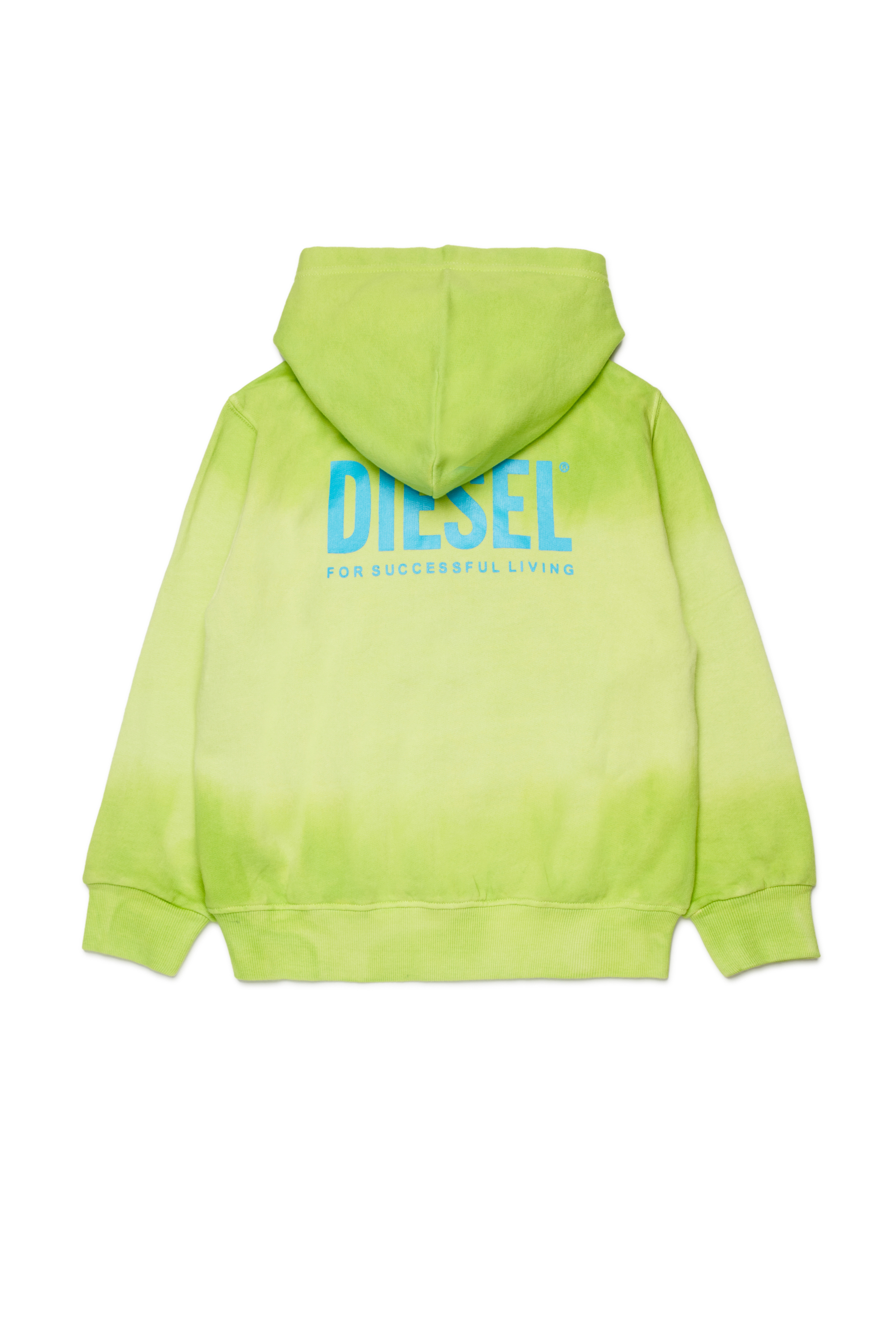 Diesel - SHADE OVER, Man's Gradient hoodie with logo print in Green - 2